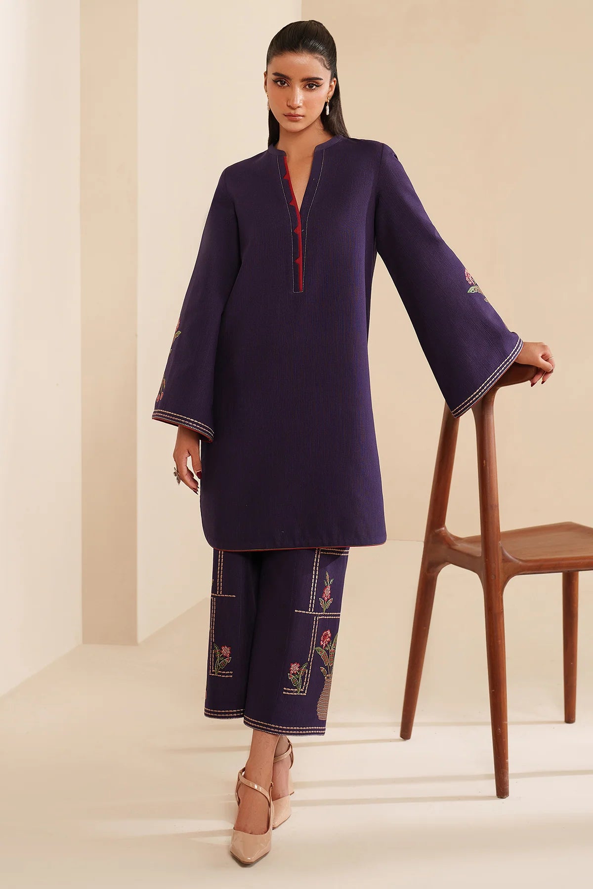 JZ-RTW-1263-1 | EMBROIDERED KHADDAR | Jazmin