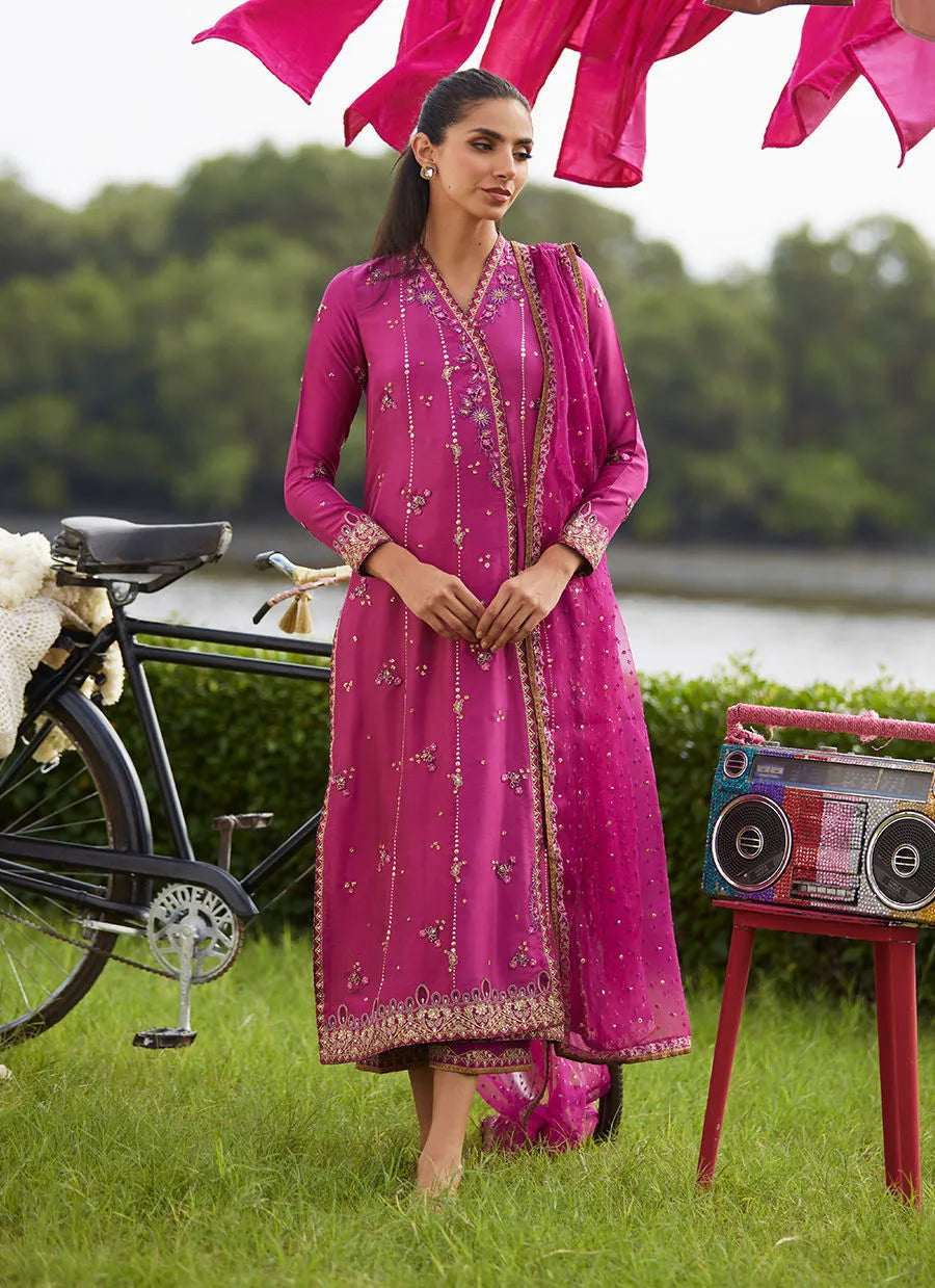 Mirage Magenta Shirt And Dupatta | Mayna Festive Luxe Pret '25 | FARAH TALIB AZIZ