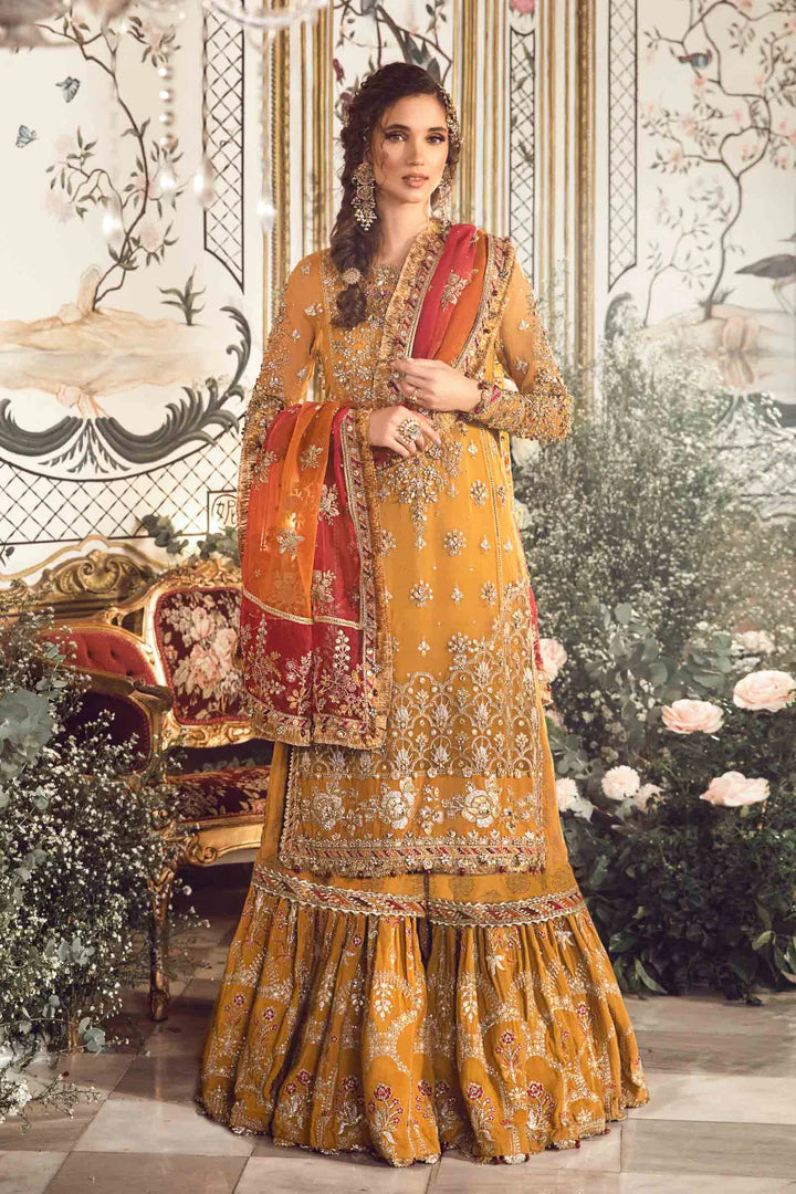 Maria B Unstitched MBROIDERED | Mustard BD-2707