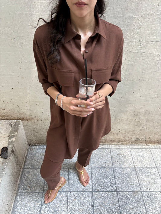 CHOCOLATE BROWN CAPRI SET | Sak Atelier