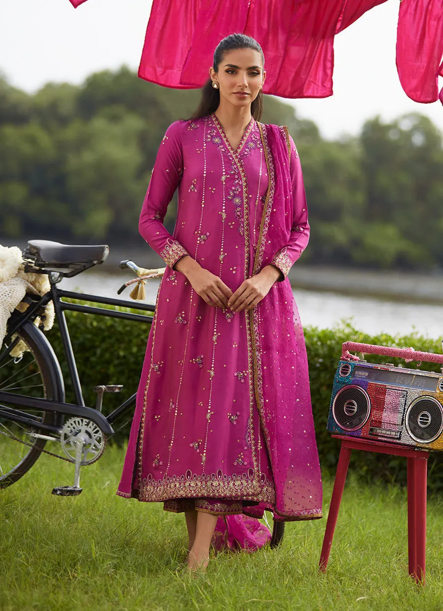 Mirage Magenta Shirt And Dupatta | Mayna Festive Luxe Pret '25 | FARAH TALIB AZIZ
