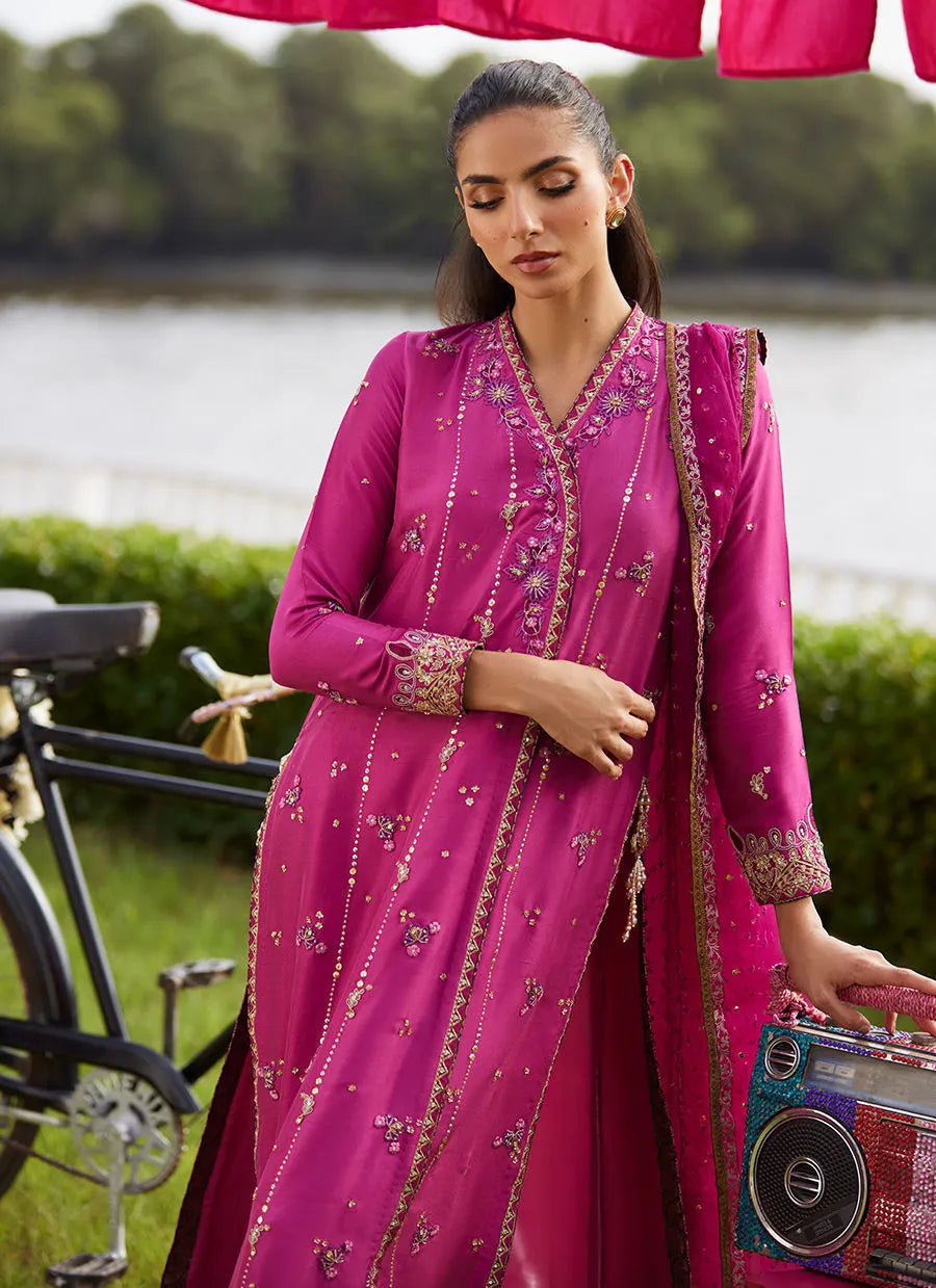 Mirage Magenta Shirt And Dupatta | Mayna Festive Luxe Pret '25 | FARAH TALIB AZIZ
