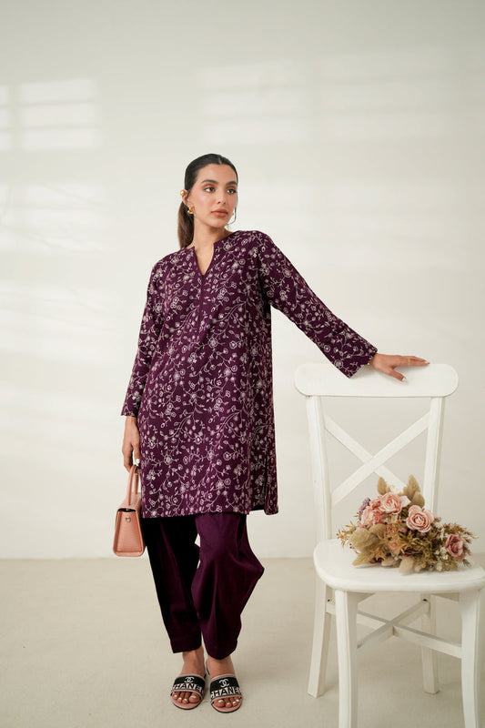 PLUM LUXURY EMBROIDERED FALL SET (NPA2-24319) | ZAIB