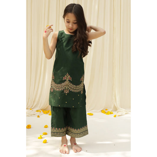BOTTLE GREEN OUTFIT | CHOTI EID '23 | DYOT | KIDS WEAR