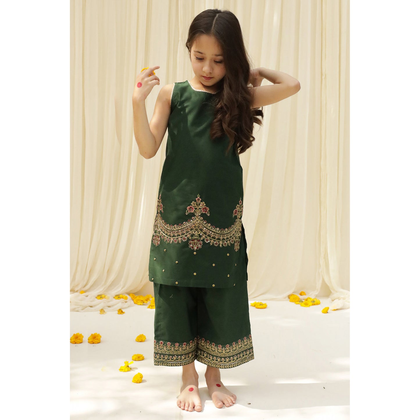 BOTTLE GREEN OUTFIT | CHOTI EID '23 | DYOT | KIDS WEAR
