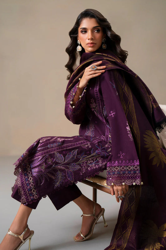 DEEP PLUM | E0805/203/516 | Unstitched Rozana A/W '25 Drop 2 | Ethnc