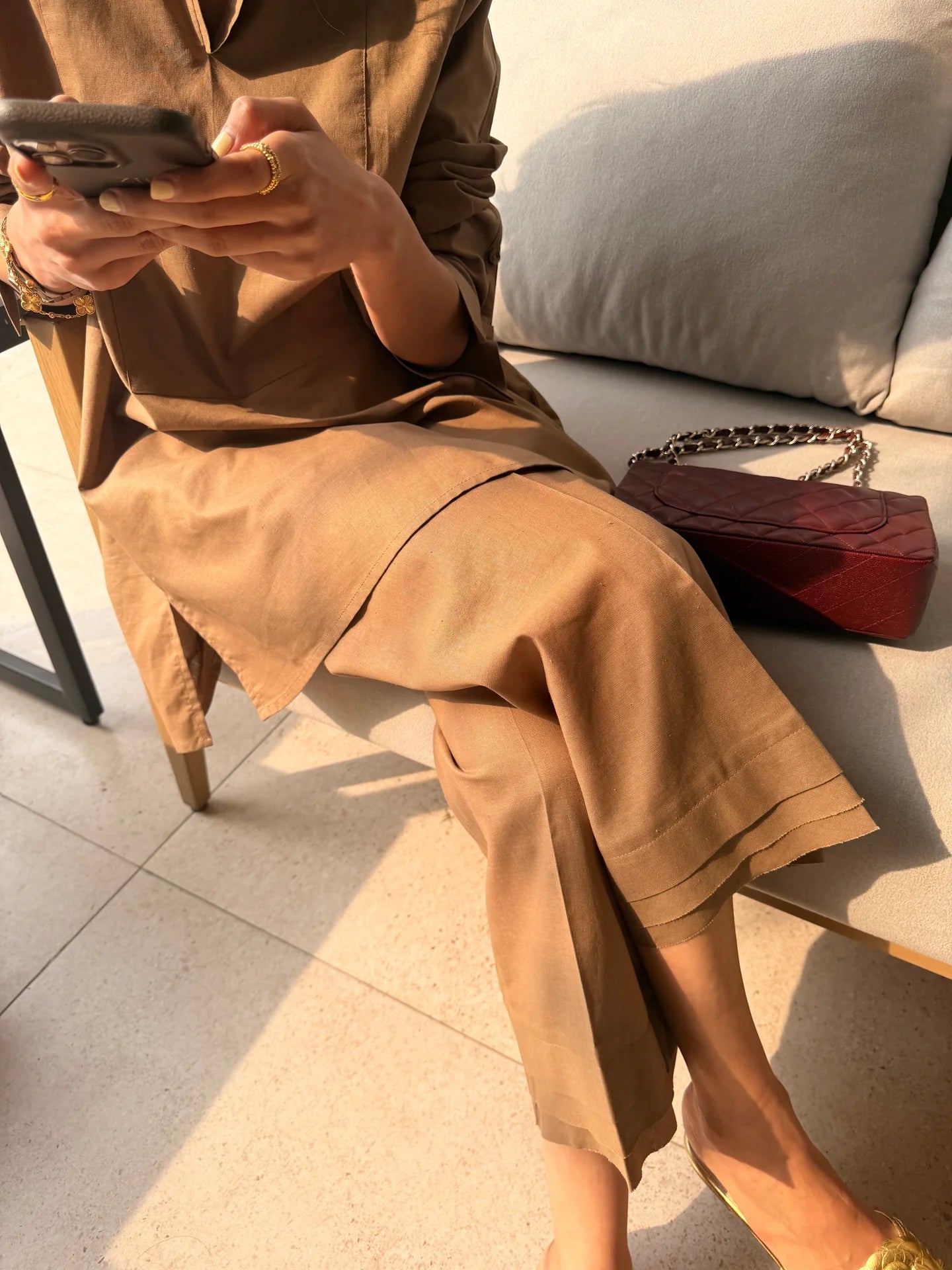 Taupe Linen Willow Set | Sak Atelier