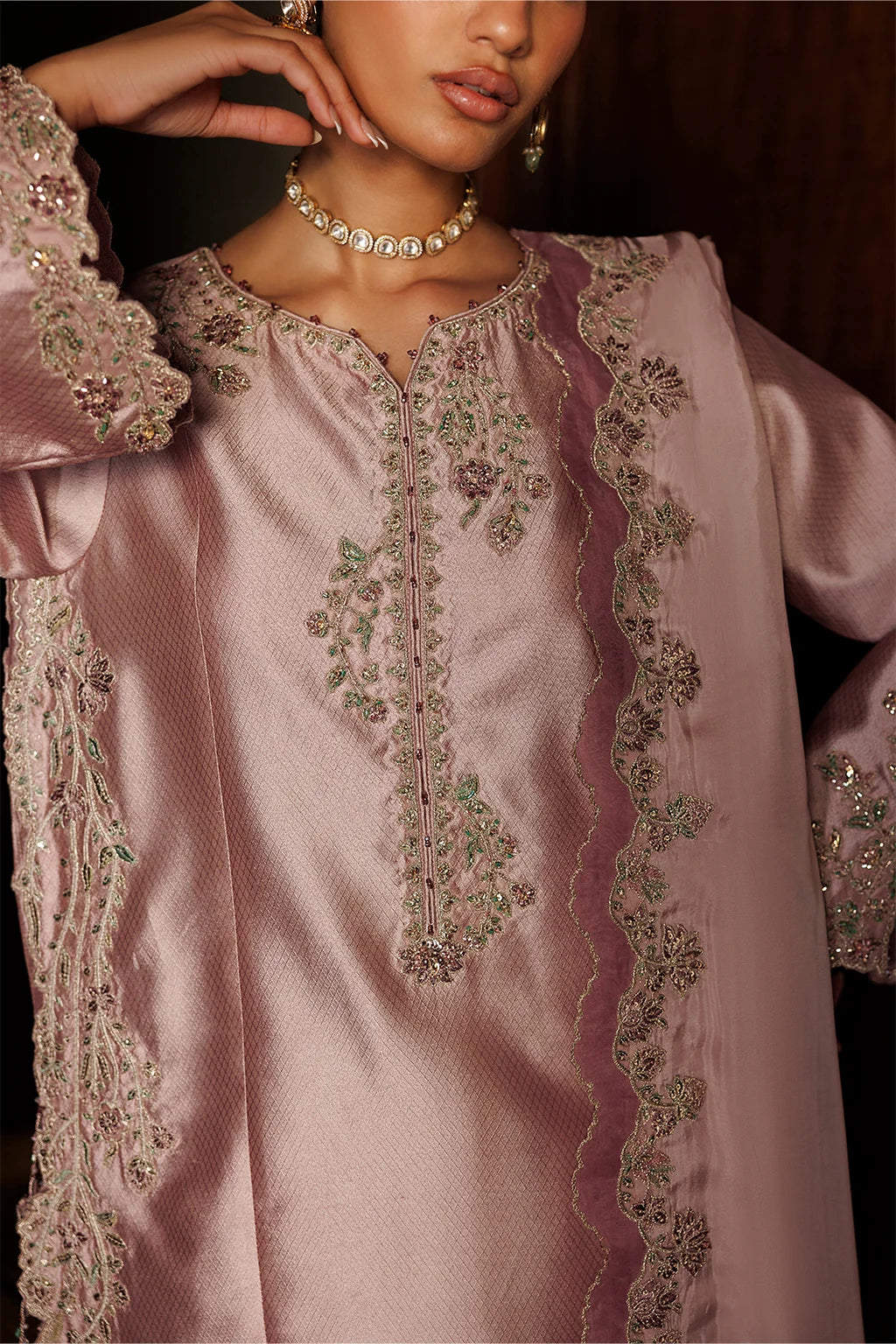 UE-719 Embroidered Jacquard Sheesha Silk | Festive Formals ‘26 | Iznik