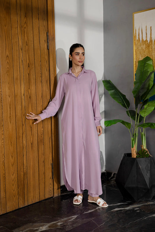 Solid 2PC Dress - SP-02 Lavender | Georgette Solids | Silayi Pret