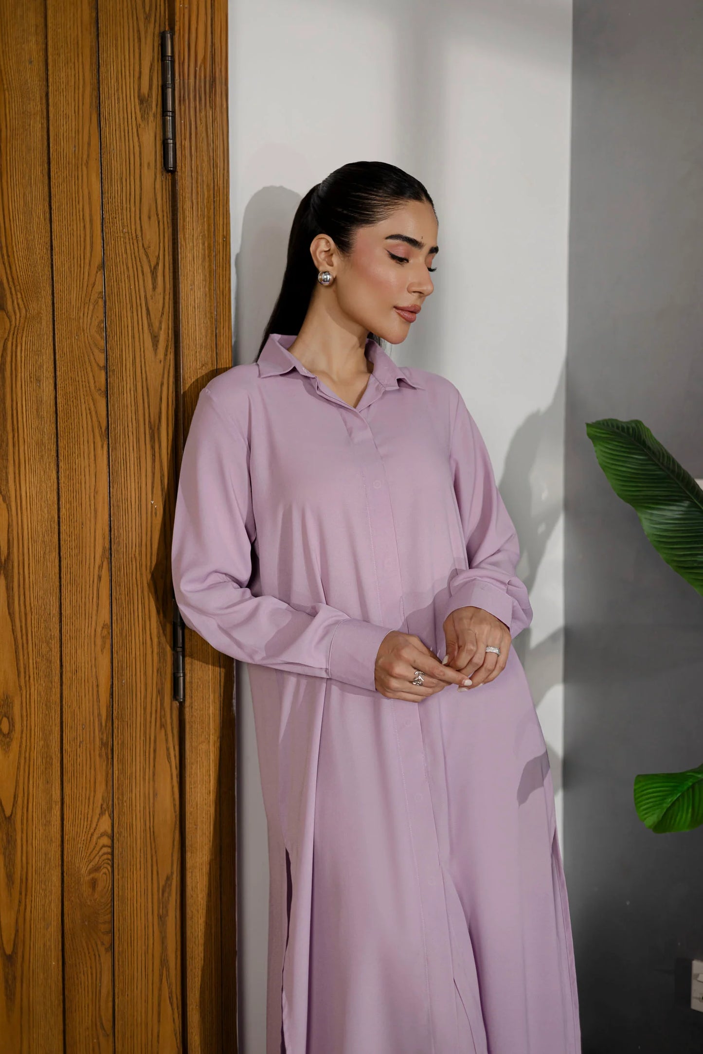 Solid 2PC Dress - SP-02 Lavender | Georgette Solids | Silayi Pret