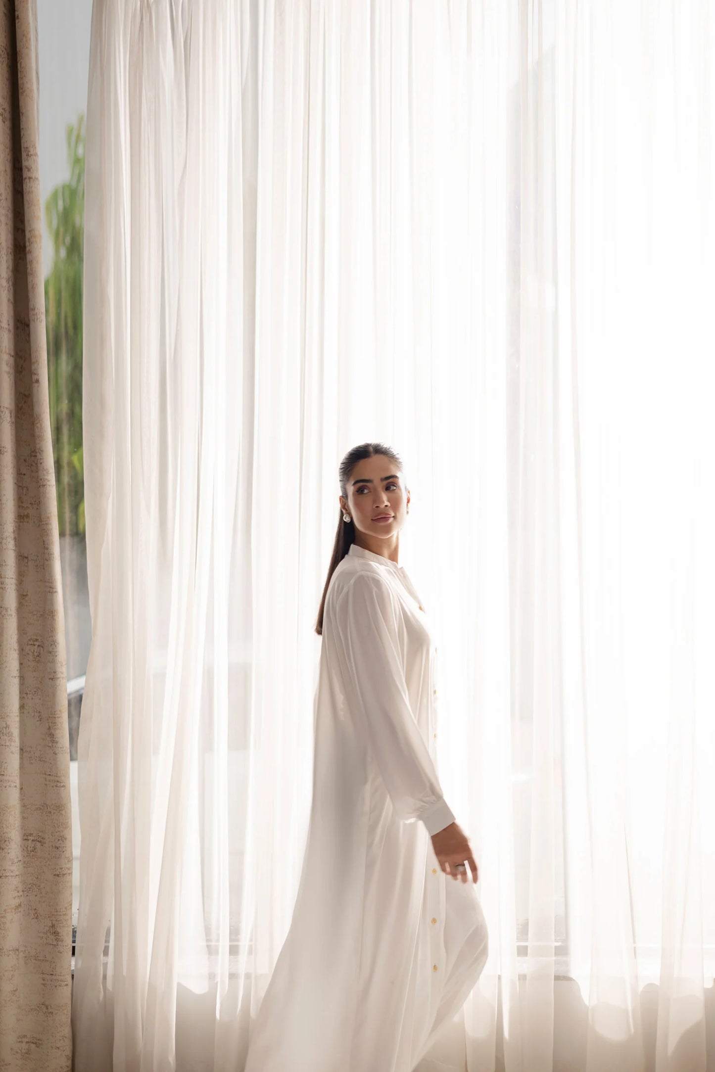 Solid 2PC Dress - SP-05 White | Georgette Solids | Silayi Pret