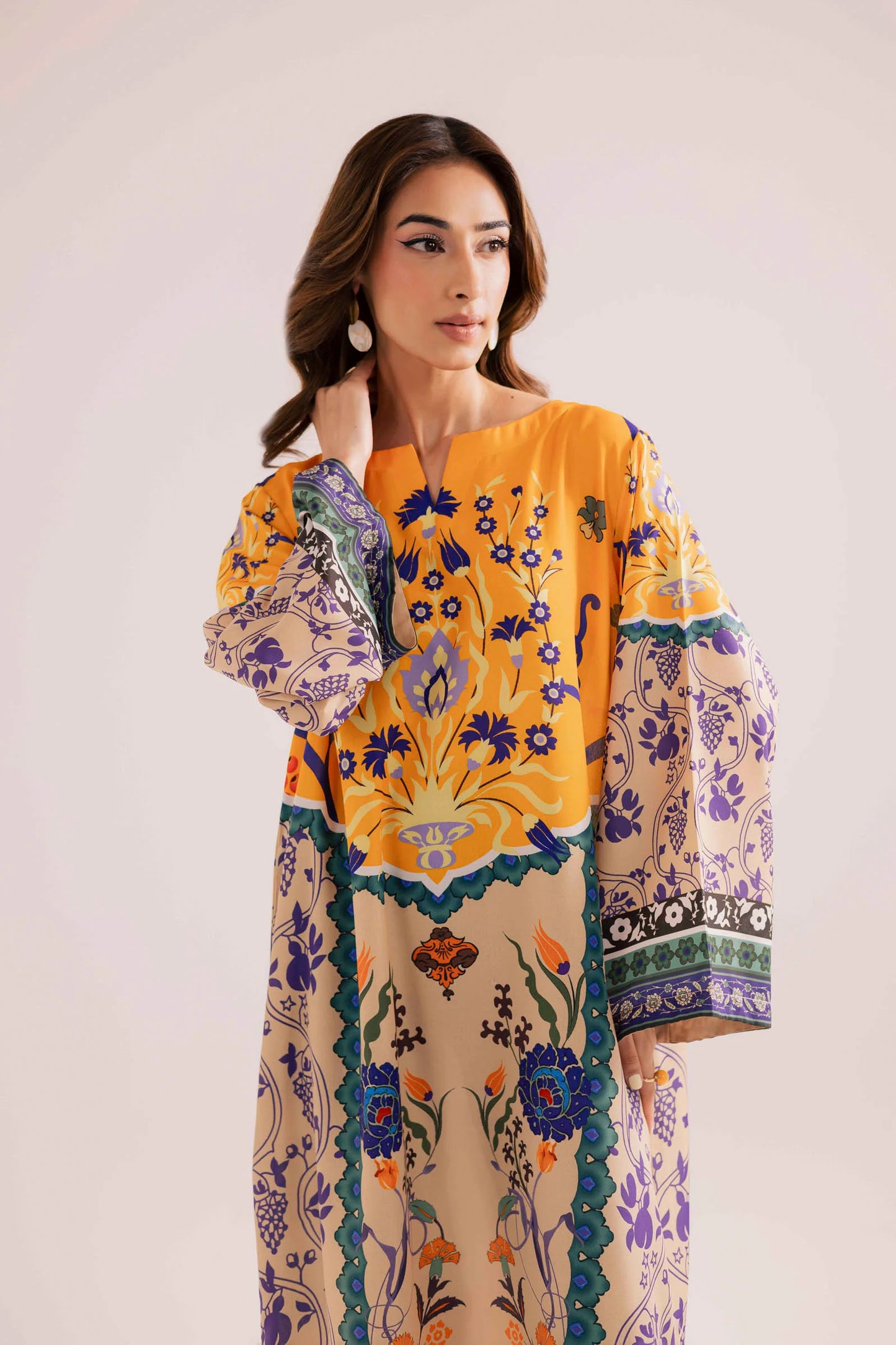 KF06 - Winter Printed Kaftaan | Winter Kaftaan | Silayi Pret