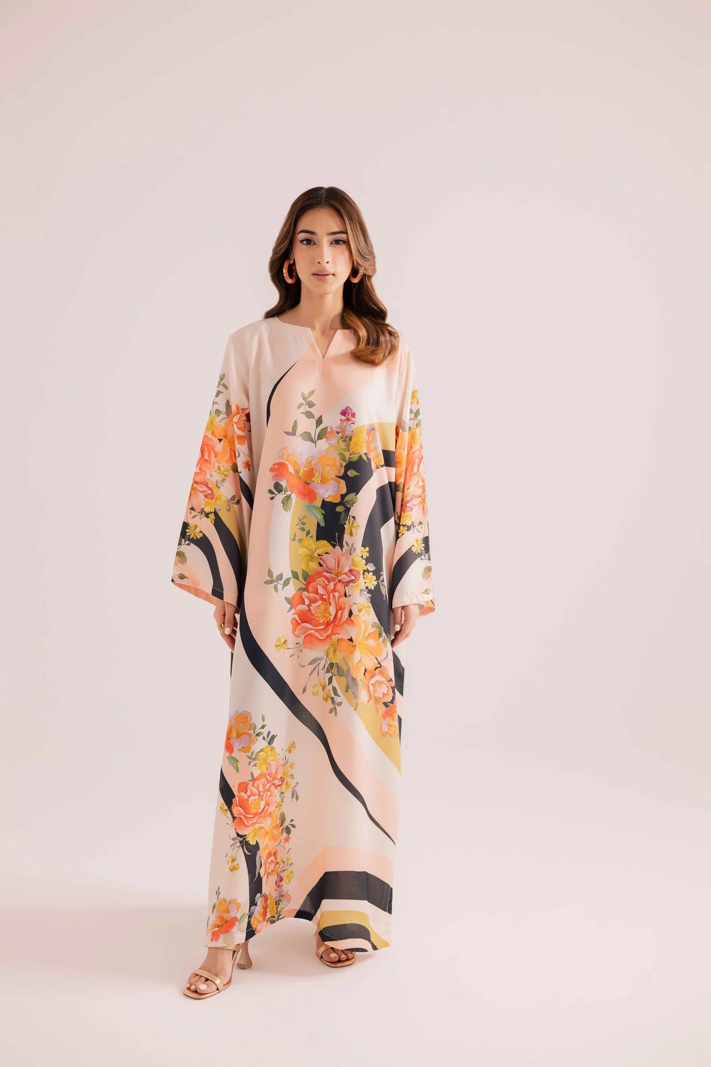 KF07 - Winter Printed Kaftaan | Winter Kaftaan | Silayi Pret