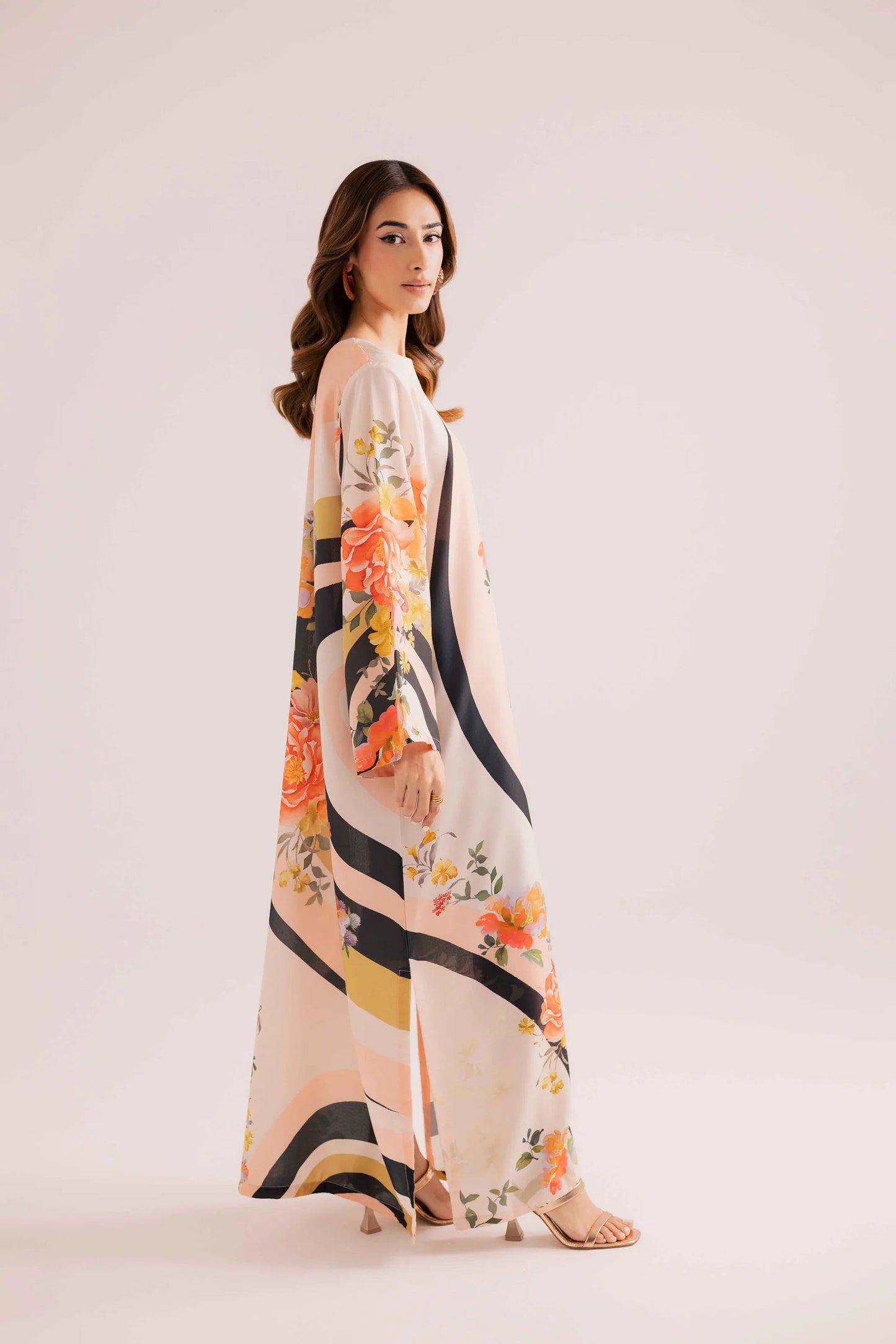 KF07 - Winter Printed Kaftaan | Winter Kaftaan | Silayi Pret