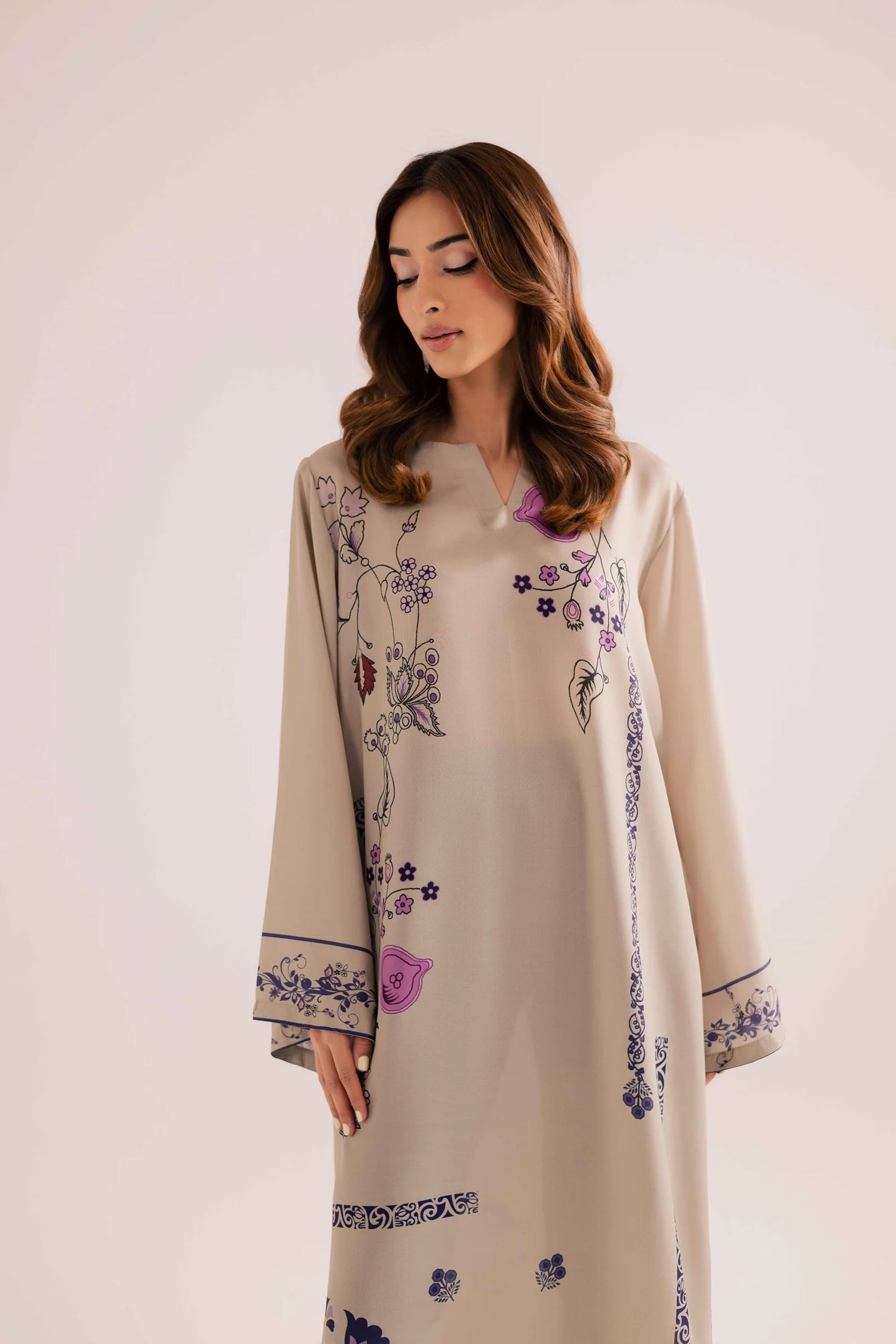 KF08 - Winter Printed Kaftaan | Winter Kaftaan | Silayi Pret