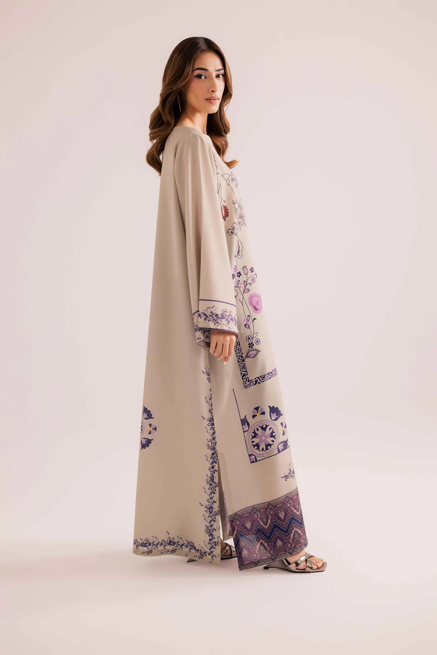 KF08 - Winter Printed Kaftaan | Winter Kaftaan | Silayi Pret