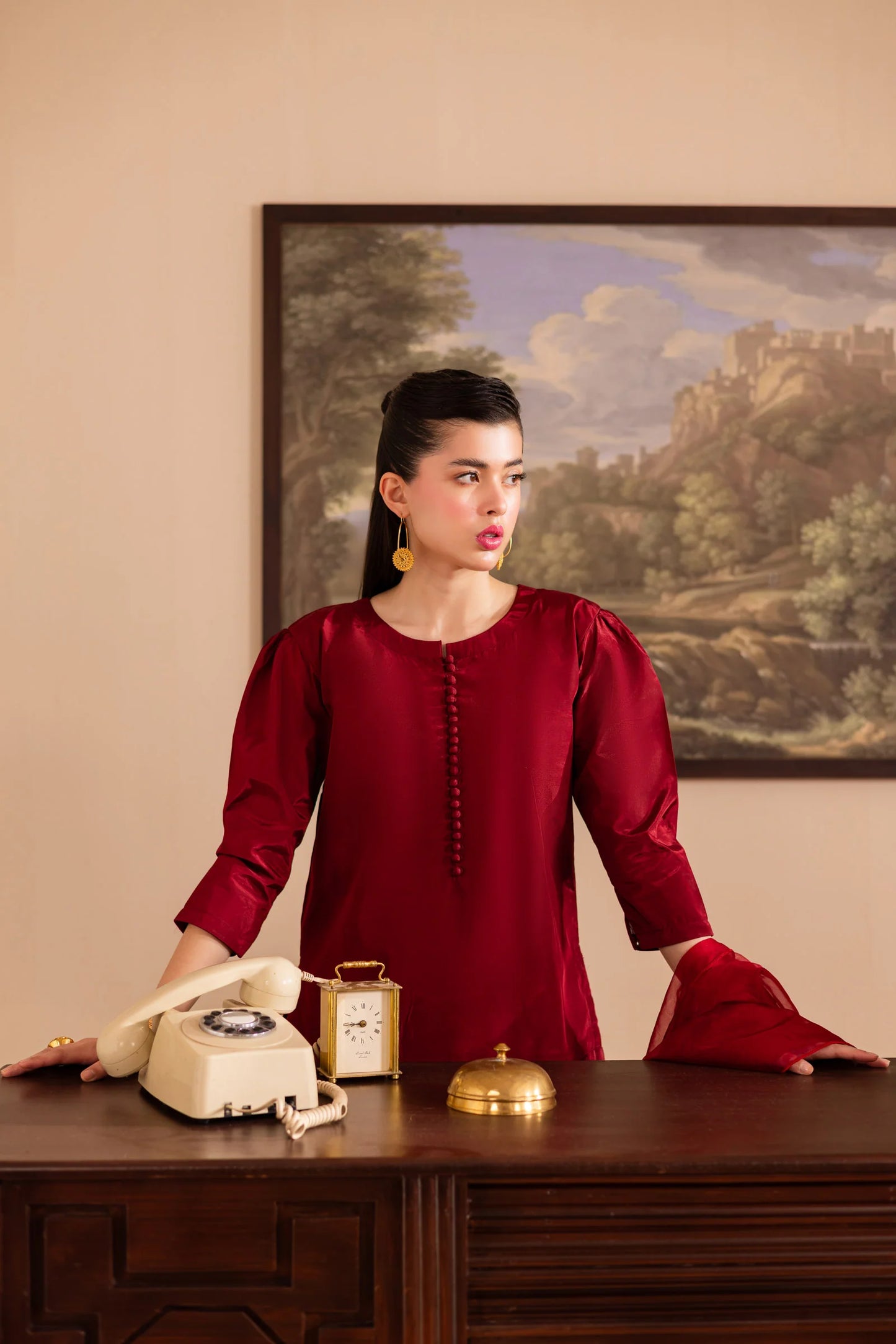 3PC Luxury Solid Silk Dress LSS - Maroon | Luxury Silk Solids | Silayi Pret