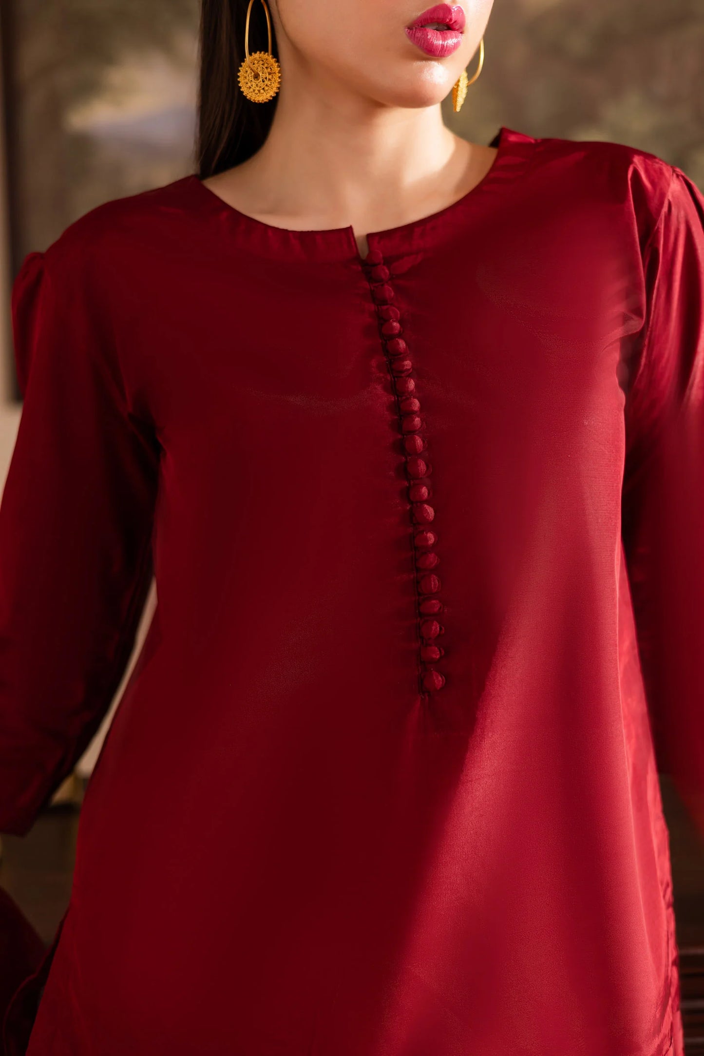 3PC Luxury Solid Silk Dress LSS - Maroon | Luxury Silk Solids | Silayi Pret