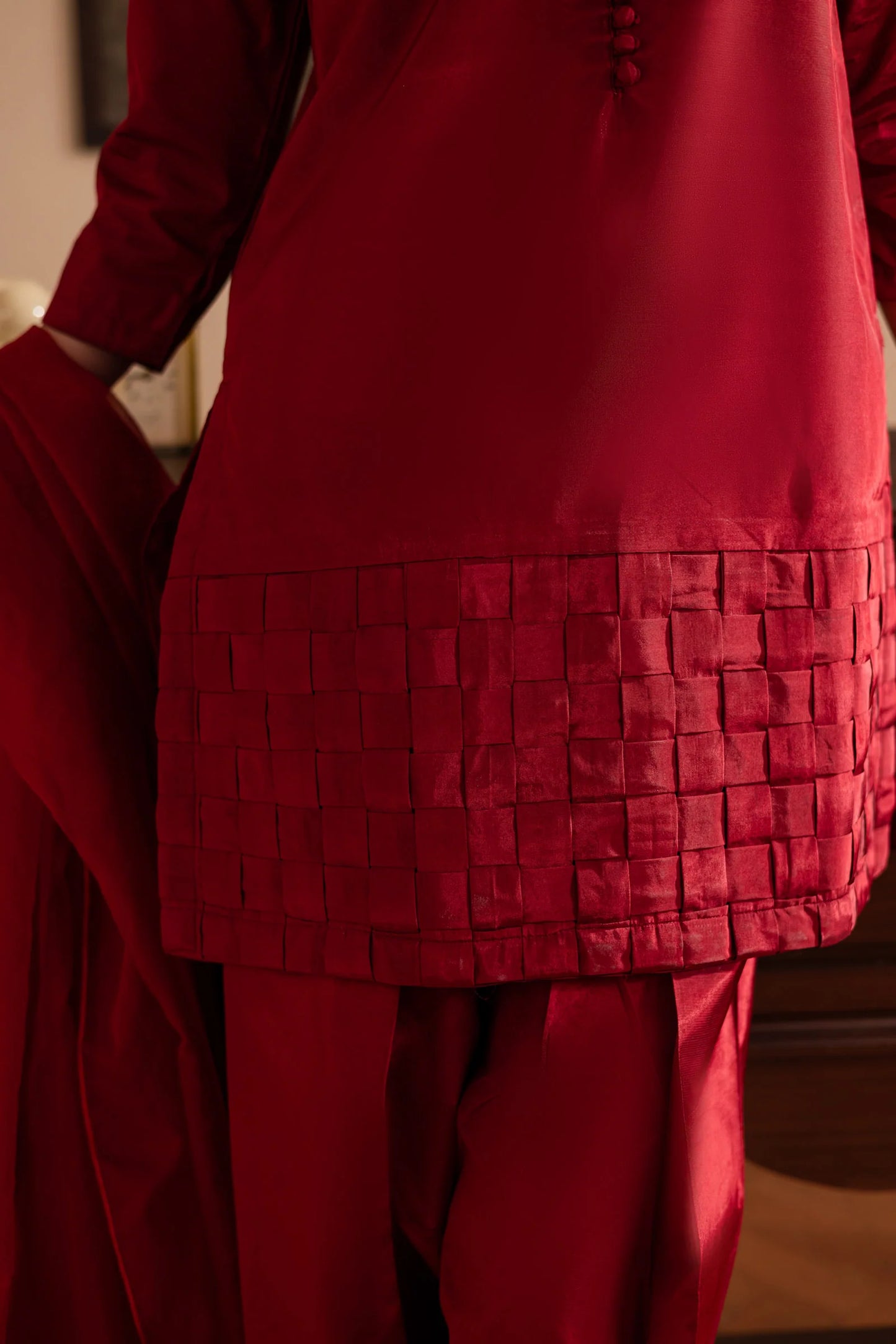 3PC Luxury Solid Silk Dress LSS - Maroon | Luxury Silk Solids | Silayi Pret