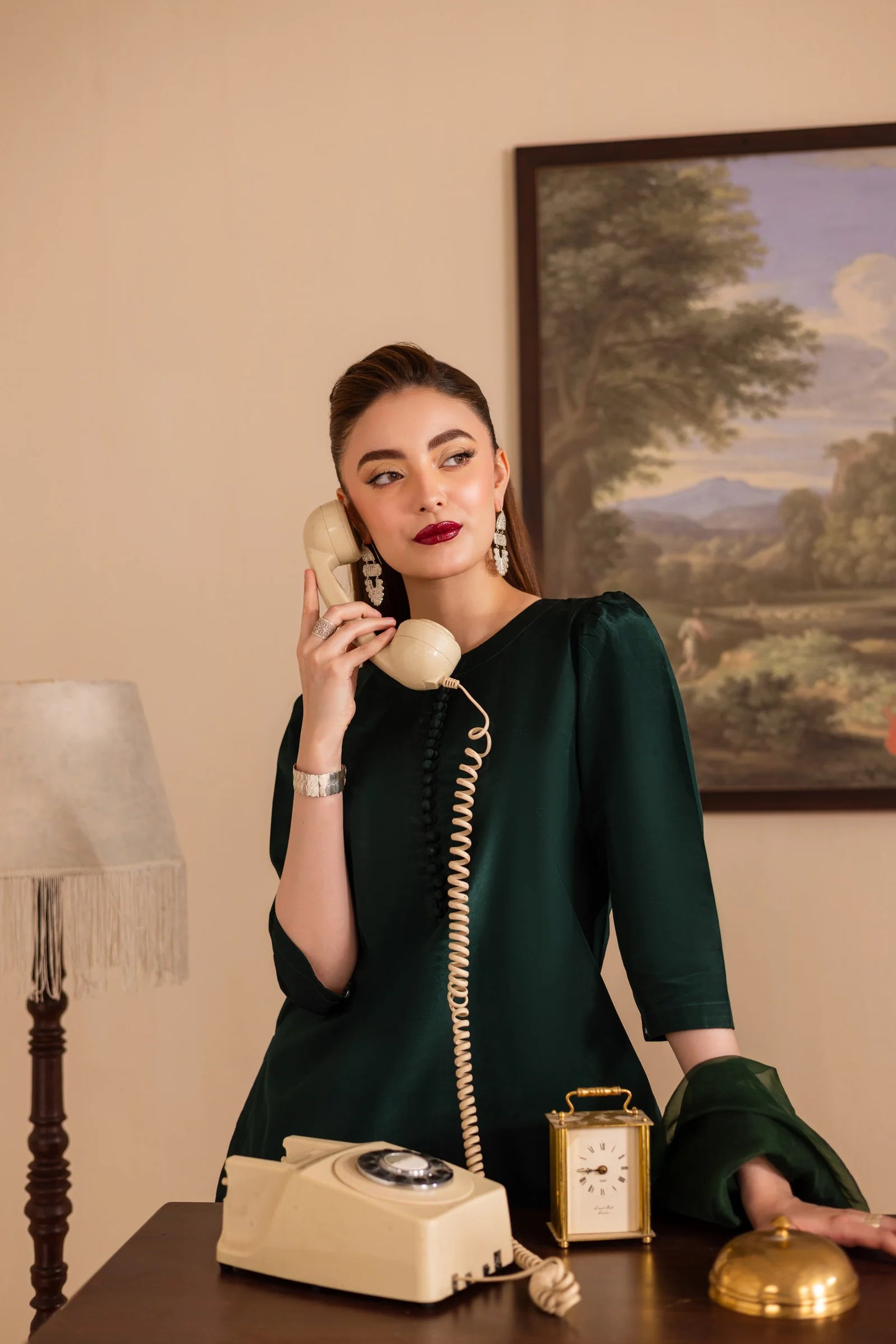 3PC Luxury Solid Silk Dress LSS - Emerald Green | Luxury Silk Solids | Silayi Pret