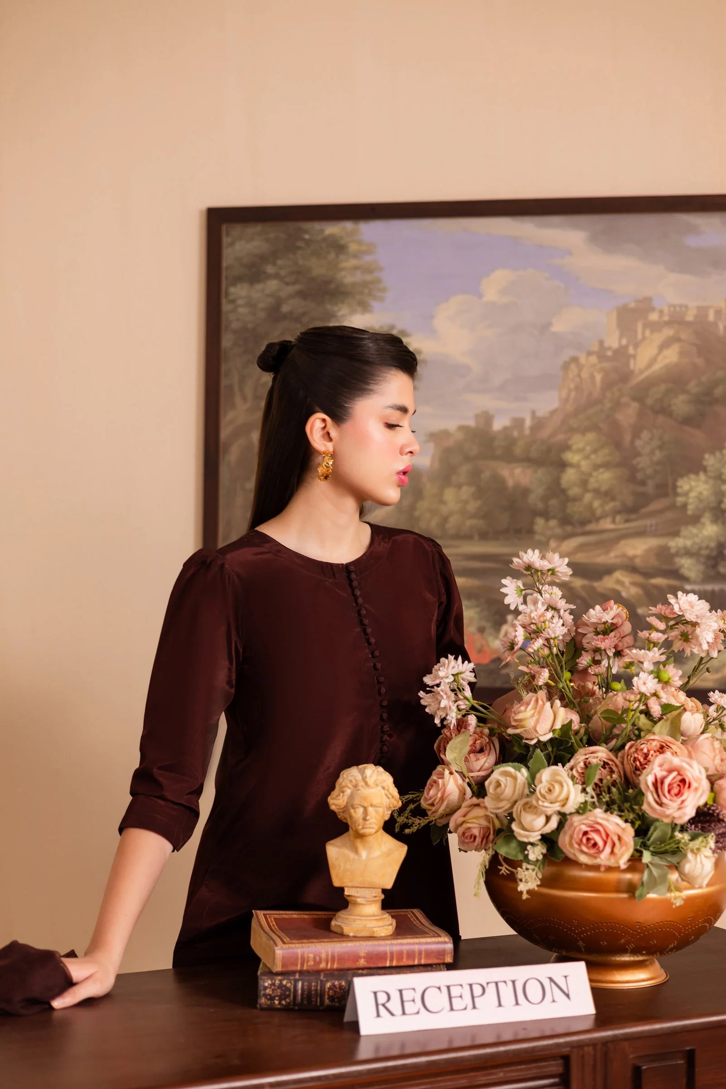 3PC Luxury Solid Silk Dress LSS - Chocolate Brown | Luxury Silk Solids | Silayi Pret