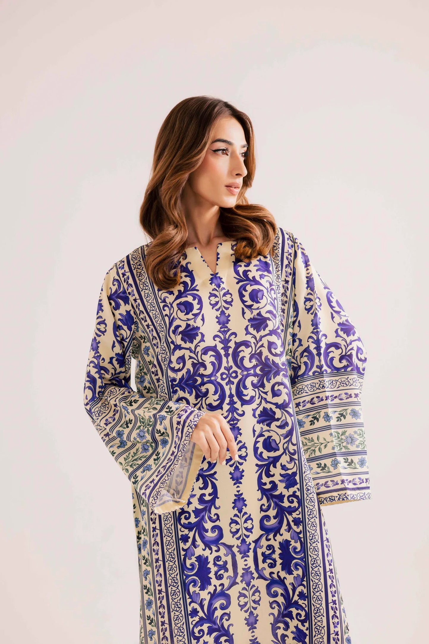 KF14 - Winter Printed Kaftaan | Winter Kaftaan | Silayi Pret