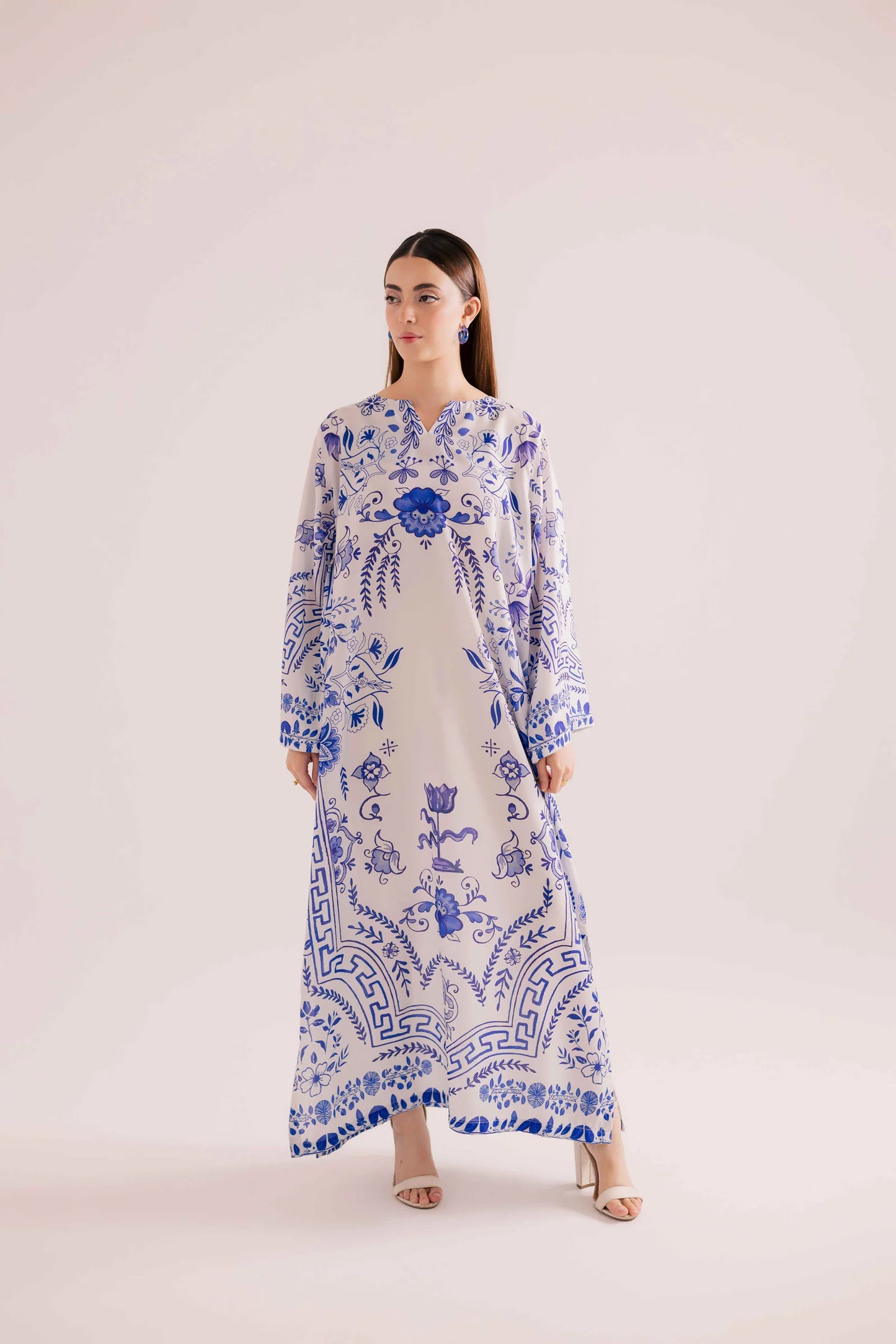 KF15 - Winter Printed Kaftaan | Winter Kaftaan | Silayi Pret
