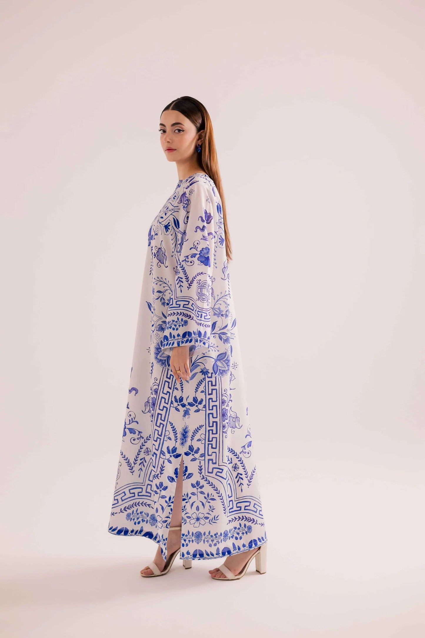 KF15 - Winter Printed Kaftaan | Winter Kaftaan | Silayi Pret