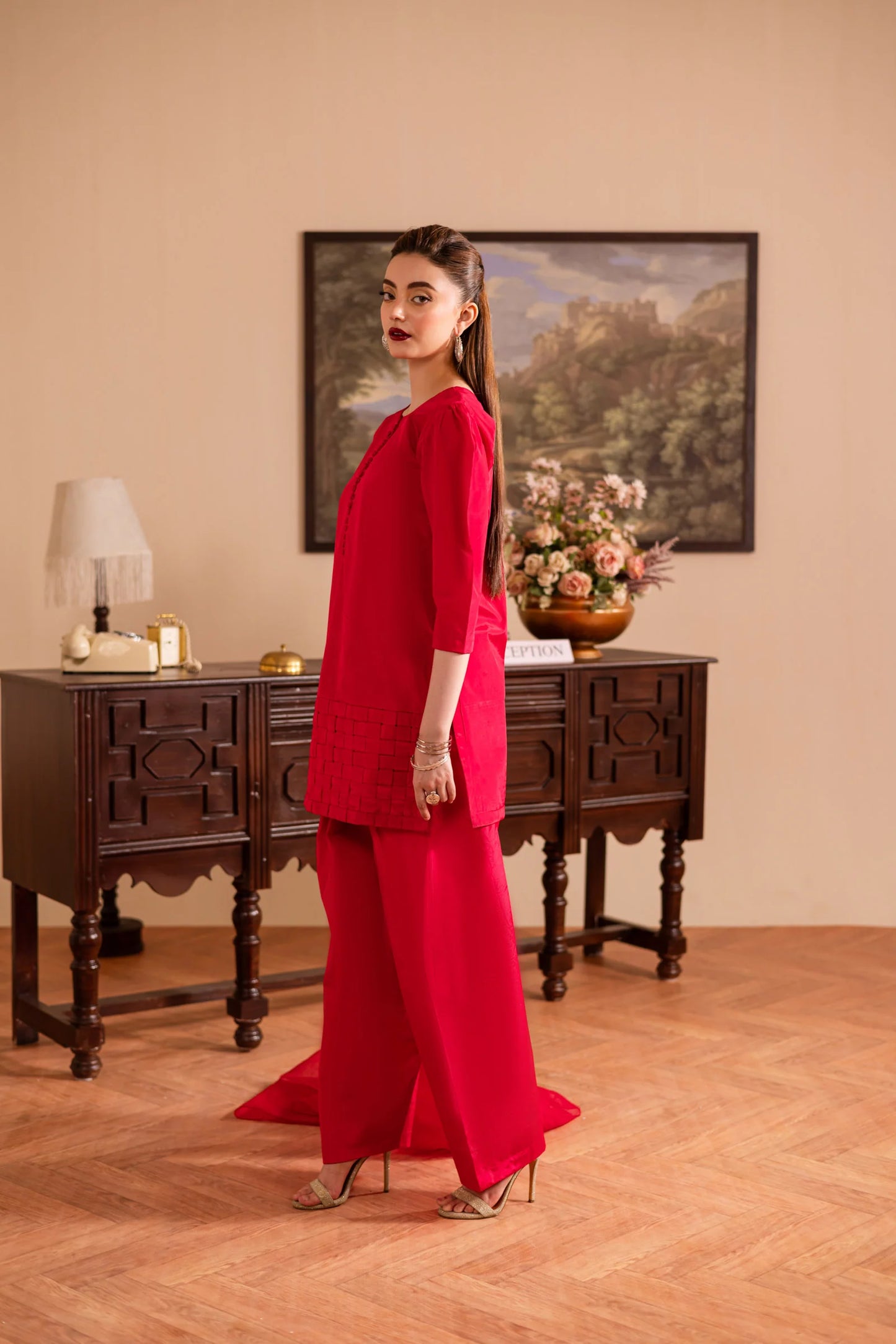 3PC Luxury Solid Silk Dress LSS - Shocking Pink | Luxury Silk Solids | Silayi Pret