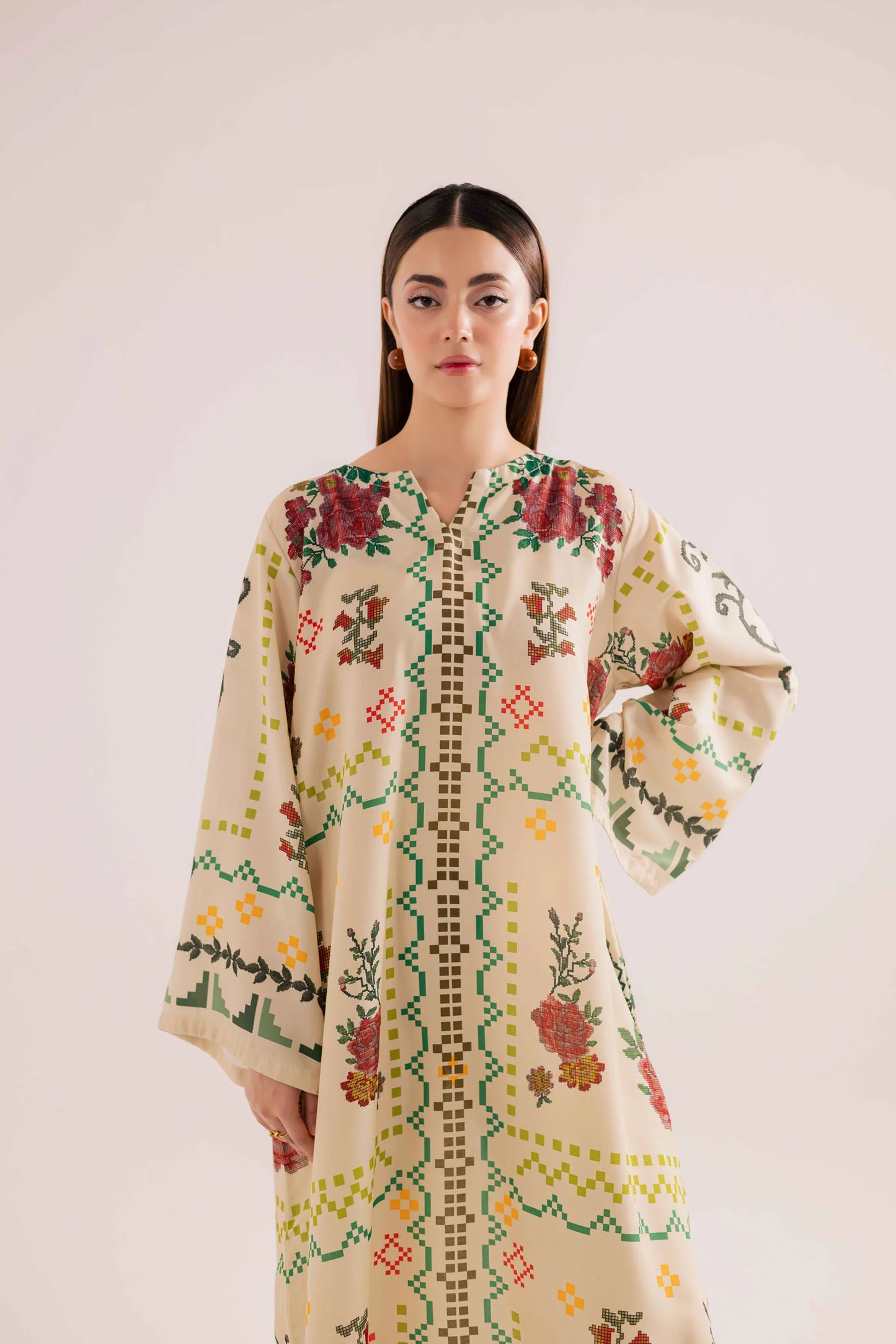 KF21 - Winter Printed Kaftaan | Winter Kaftaan | Silayi Pret