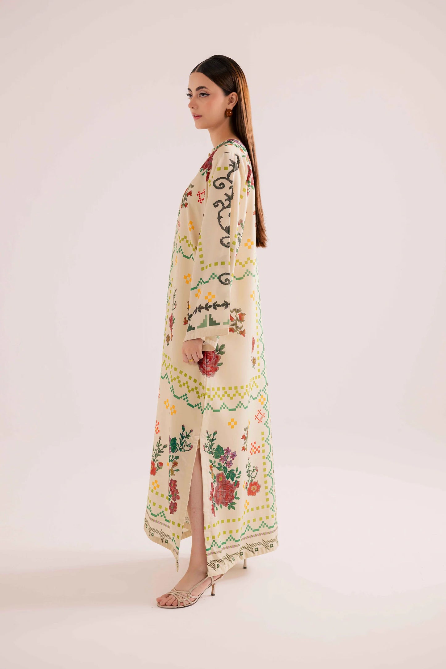 KF21 - Winter Printed Kaftaan | Winter Kaftaan | Silayi Pret