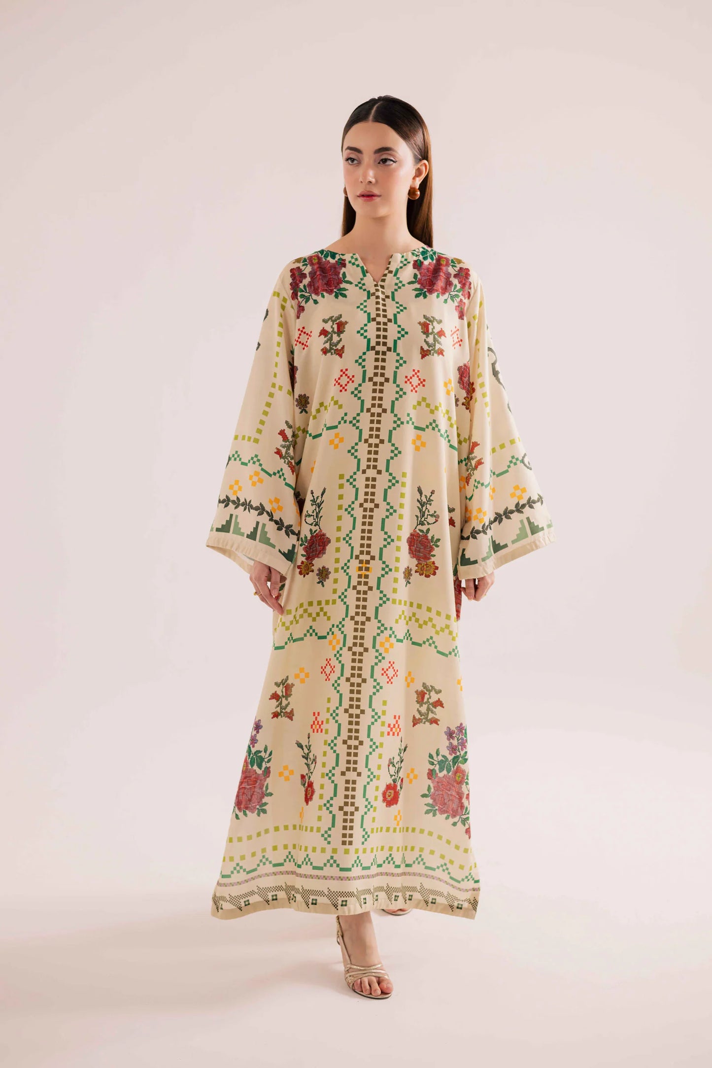 KF21 - Winter Printed Kaftaan | Winter Kaftaan | Silayi Pret