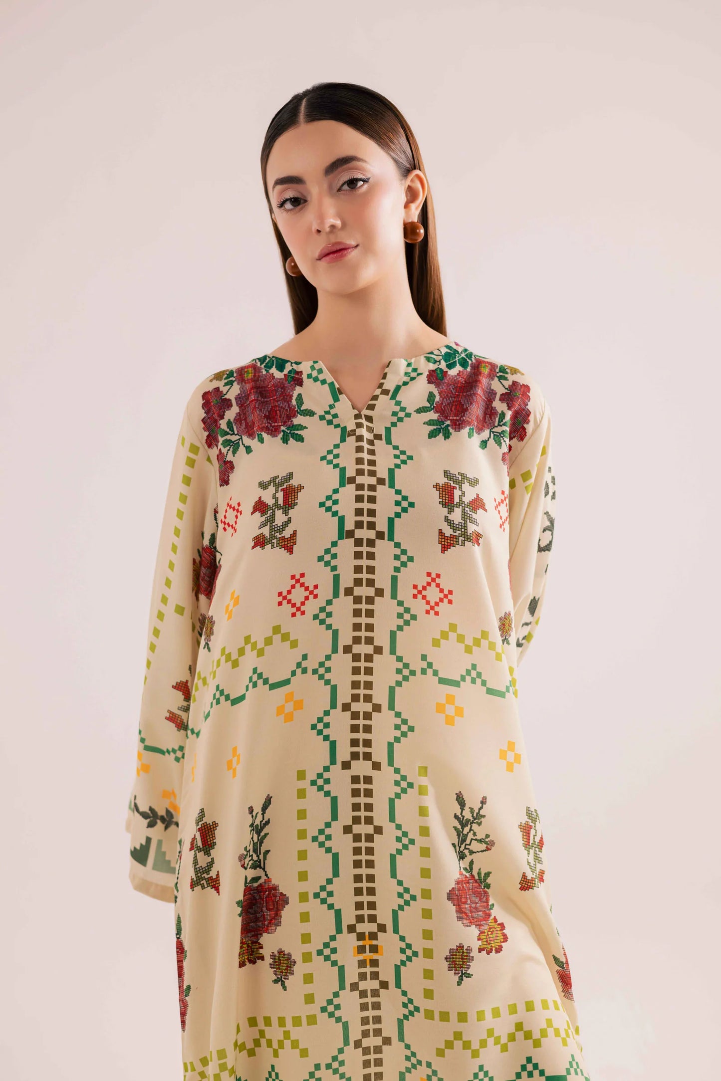 KF21 - Winter Printed Kaftaan | Winter Kaftaan | Silayi Pret