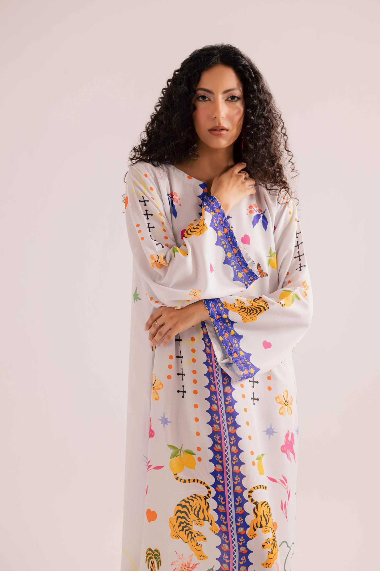 KF22 - Winter Printed Kaftaan | Winter Kaftaan | Silayi Pret