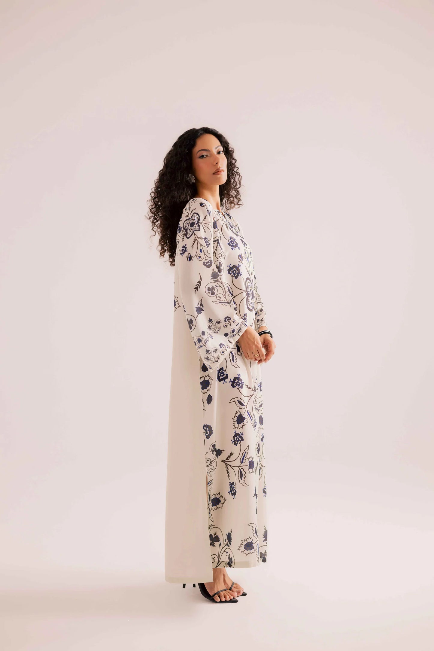 KF26 - Winter Printed Kaftaan | Winter Kaftaan | Silayi Pret