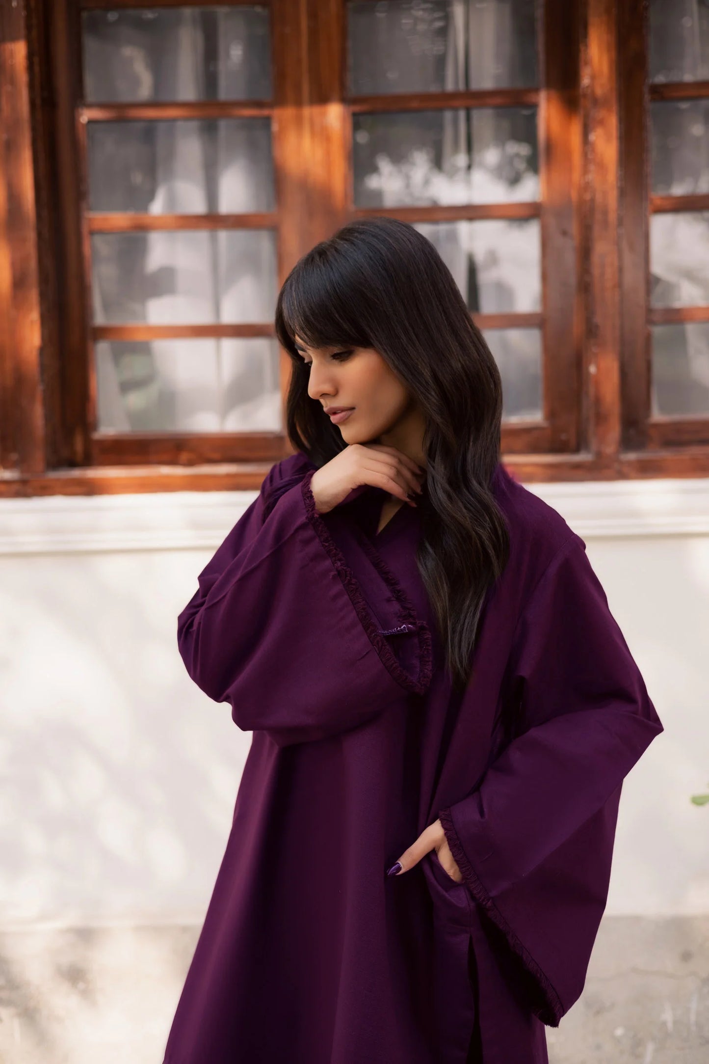 2 PC Khaddar Solid FSK 03 – Dark Plum | Winter Solids | Silayi Pret