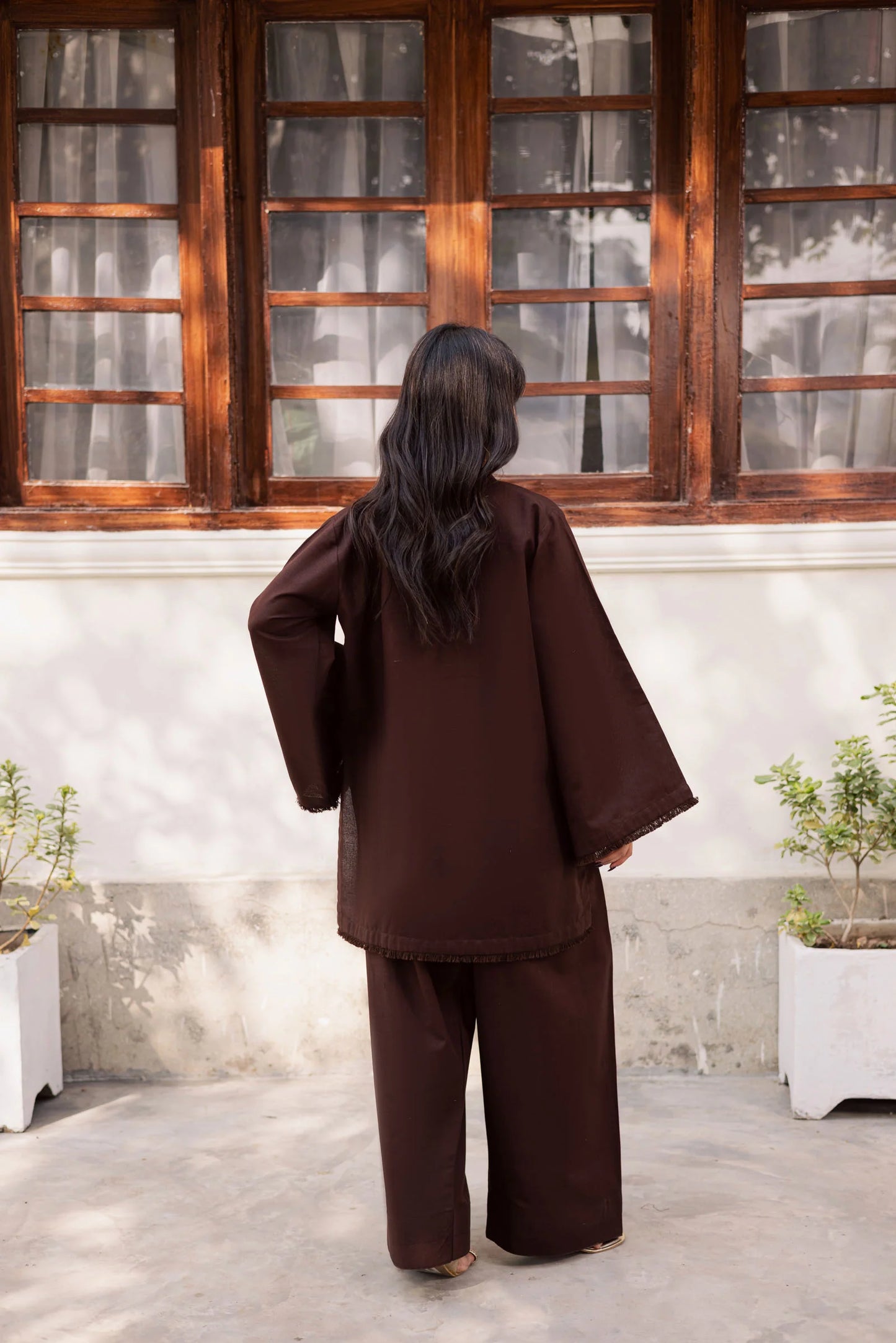 2 PC Khaddar Solid FSK 03 – Dark Brown | Winter Solids | Silayi Pret