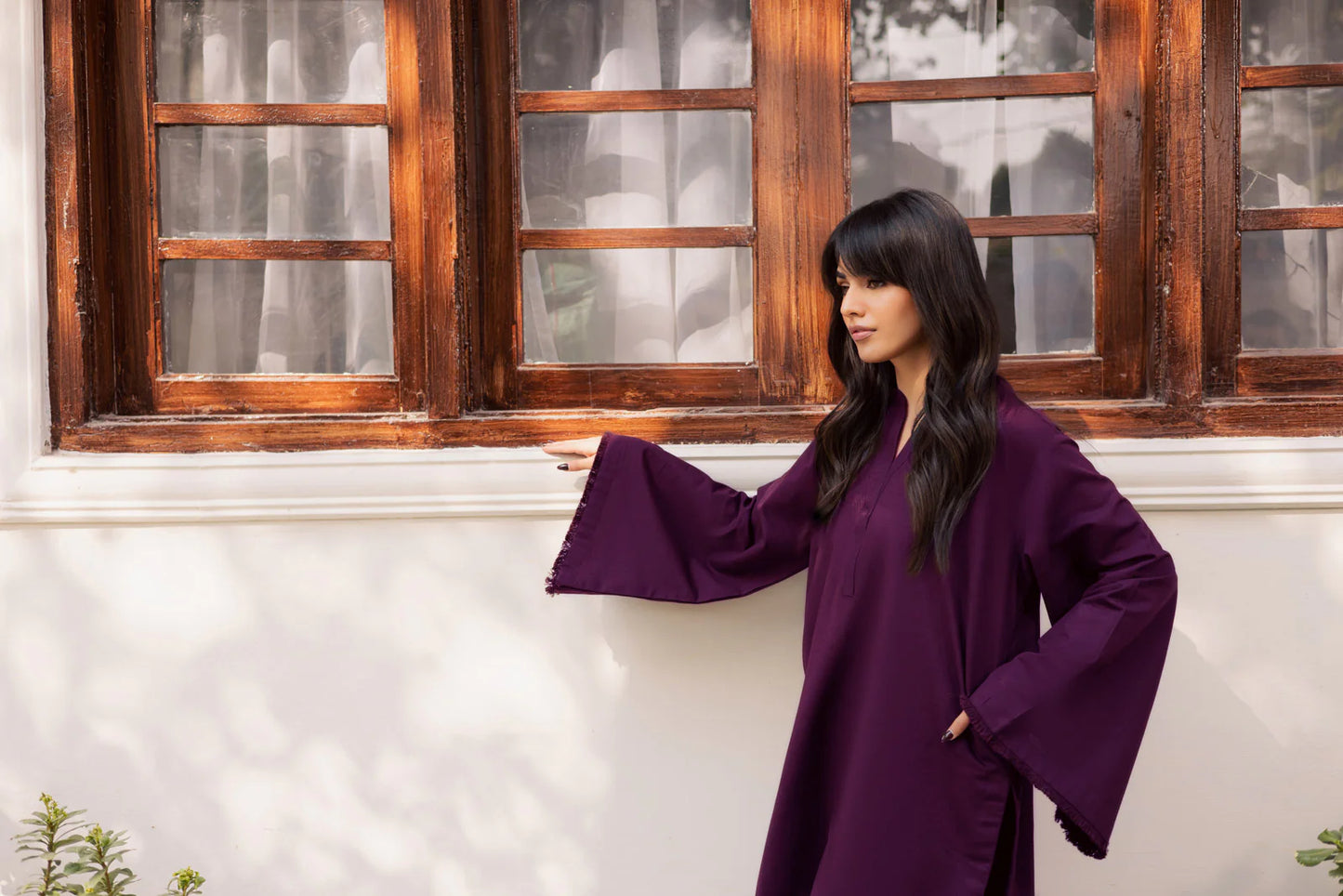 2 PC Khaddar Solid FSK 03 – Dark Plum | Winter Solids | Silayi Pret