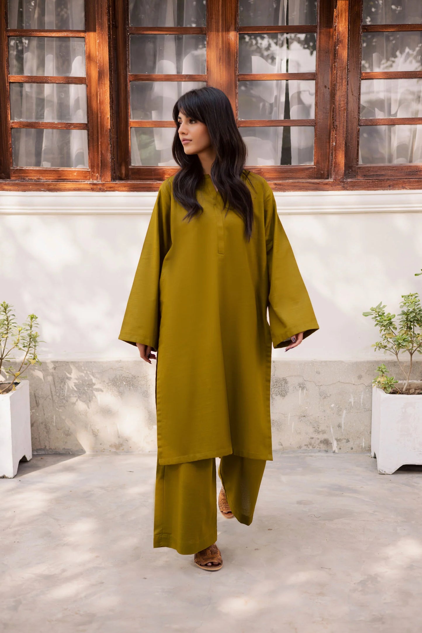 2 PC Khaddar Solid PSK 01 - Green | Winter Solids | Silayi Pret