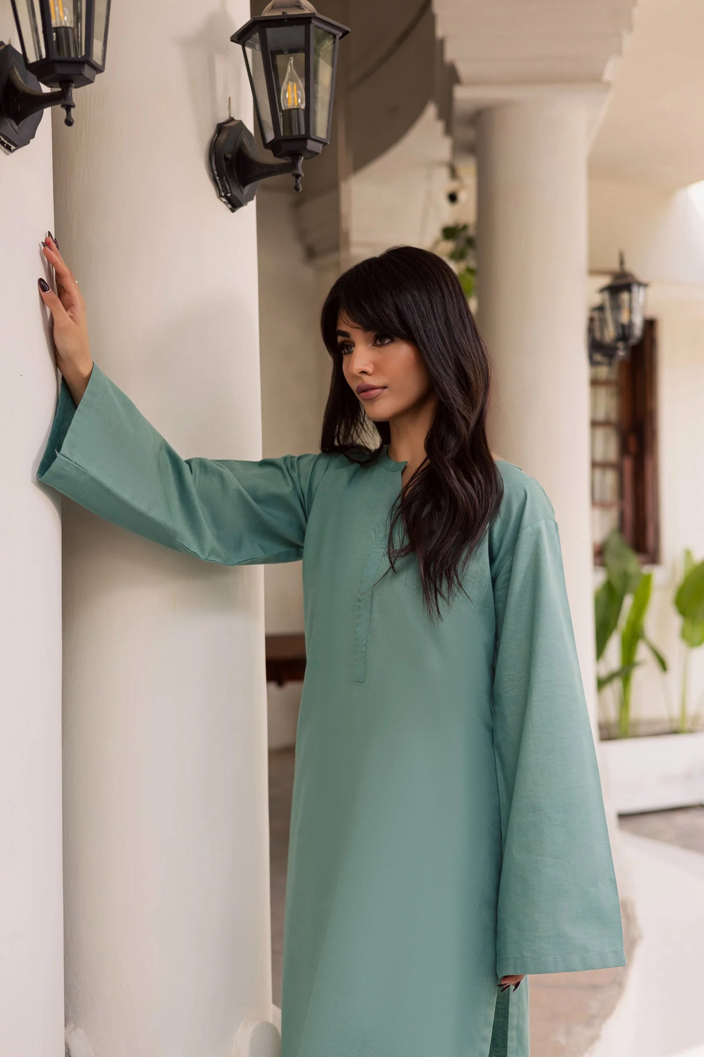 2 PC Khaddar Solid PSK 01 - Sea Green | Winter Solids | Silayi Pret