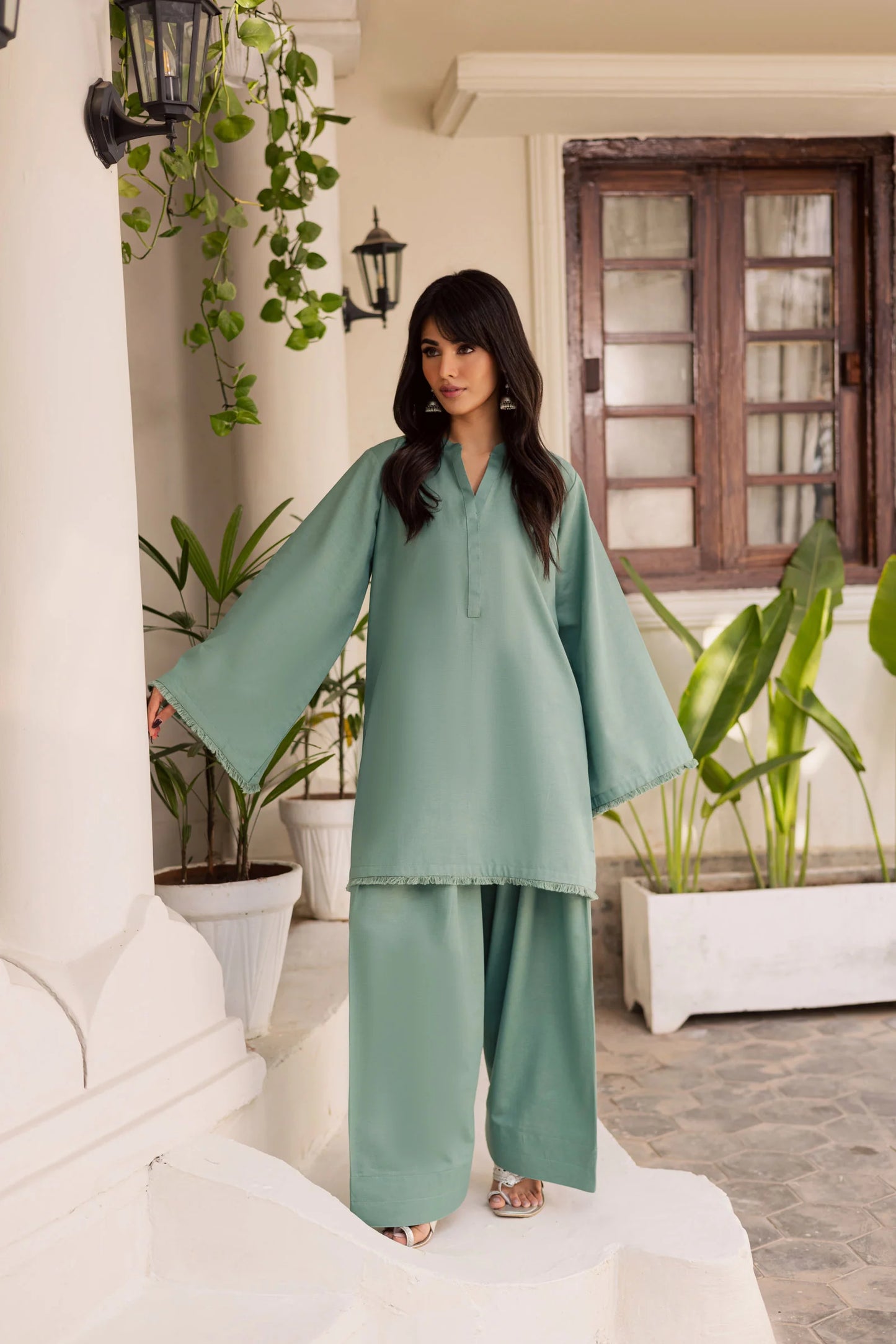 2 PC Khaddar Solid FSK 03 – Sea Green | Winter Solids | Silayi Pret