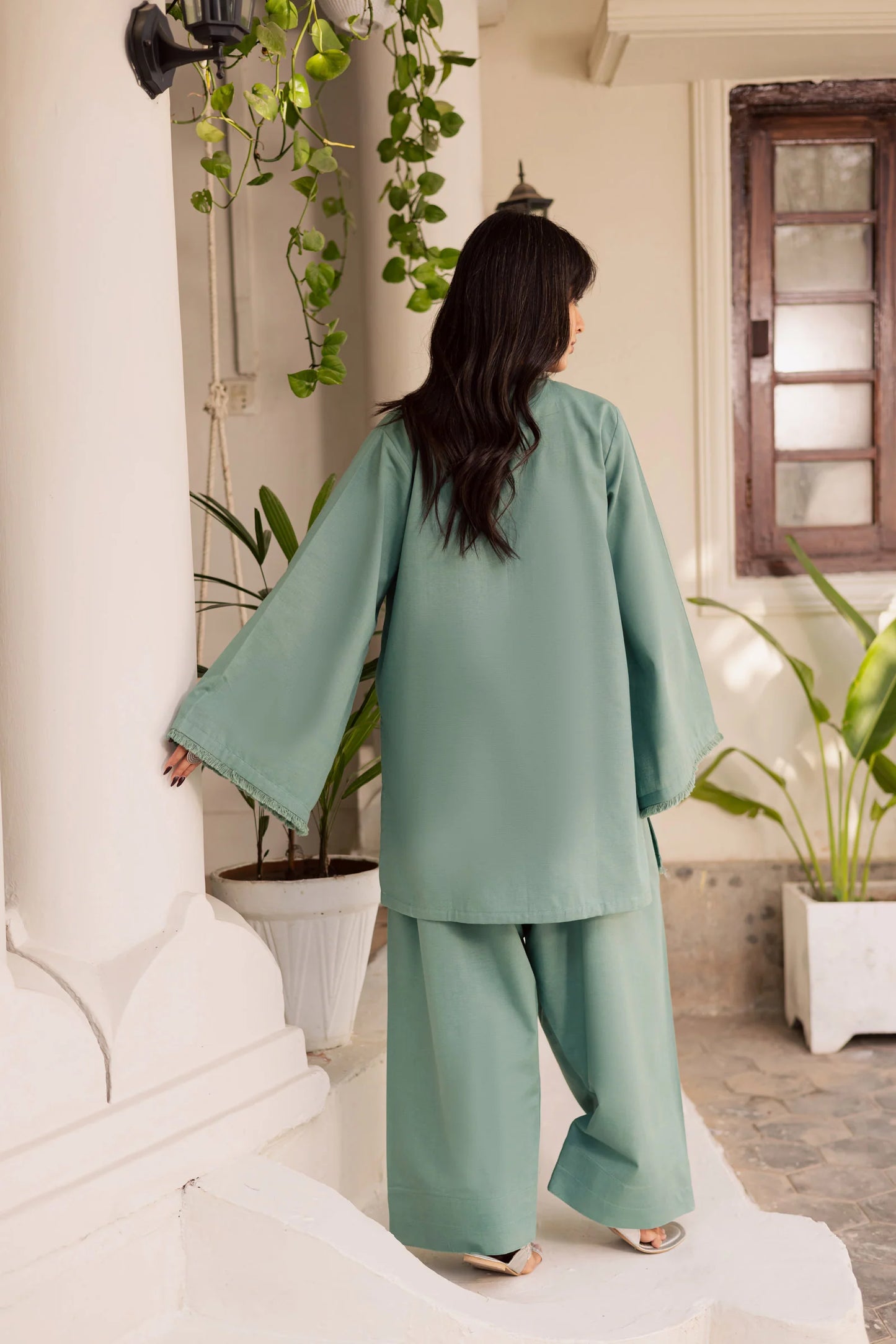 2 PC Khaddar Solid FSK 03 – Sea Green | Winter Solids | Silayi Pret
