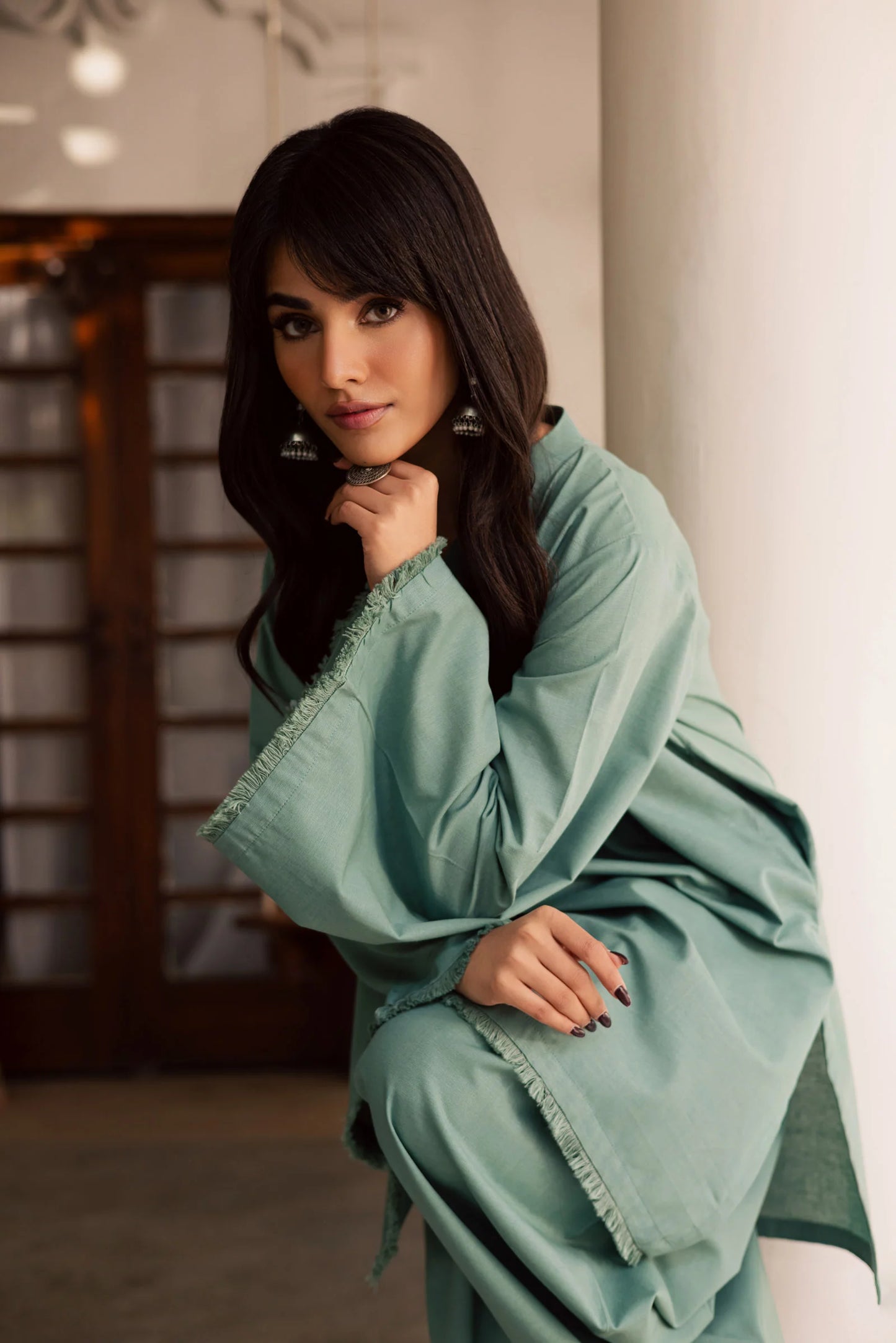 2 PC Khaddar Solid FSK 03 – Sea Green | Winter Solids | Silayi Pret