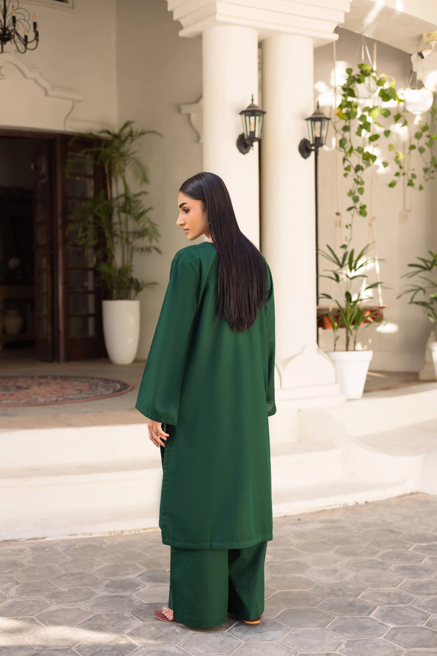 2 PC Khaddar Solid PSK 01 - Bottle Green | Winter Edit | Silayi Pret