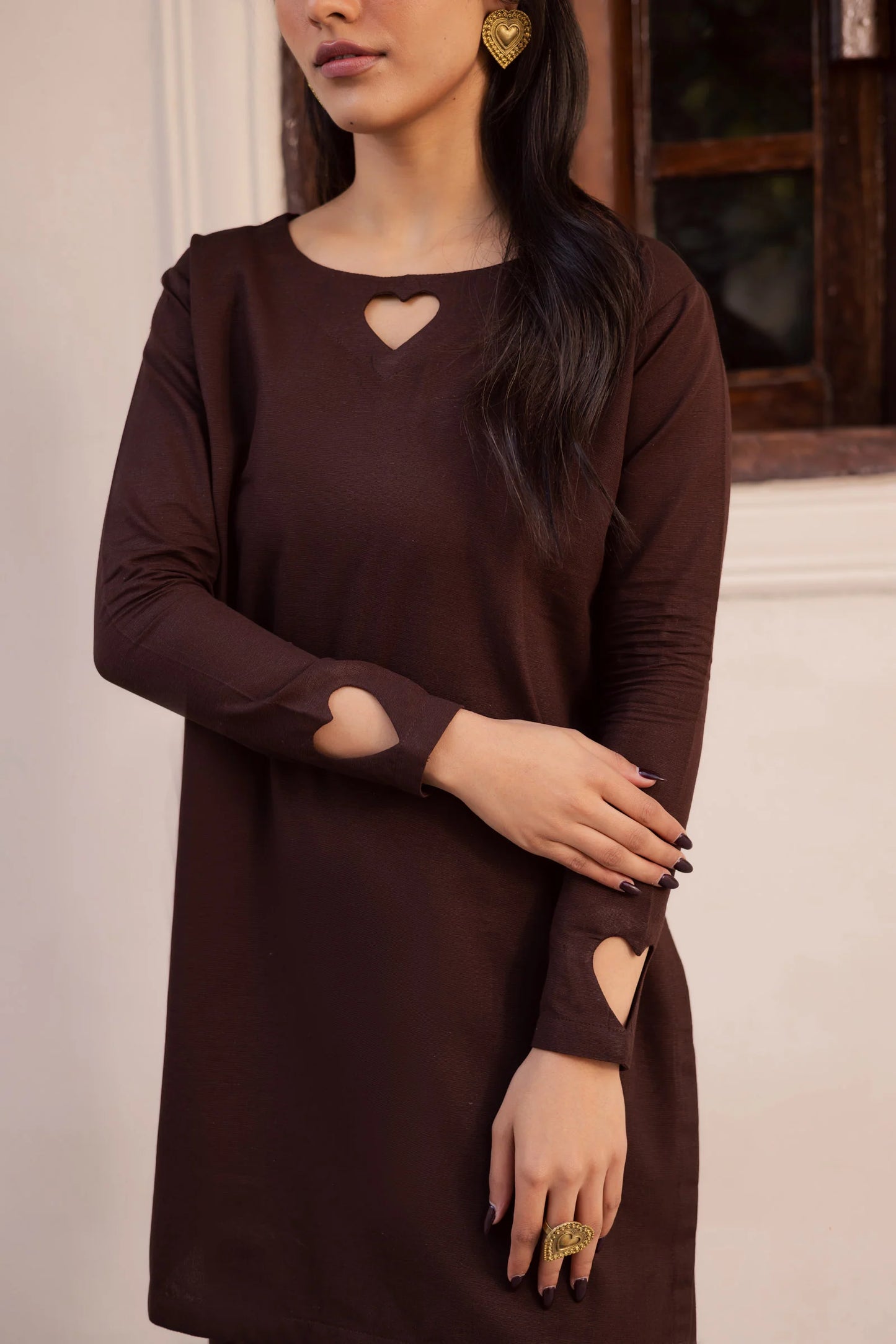 2PC Khaddar Solid HSK 06 – Dark Brown | Winter Solids | Silayi Pret