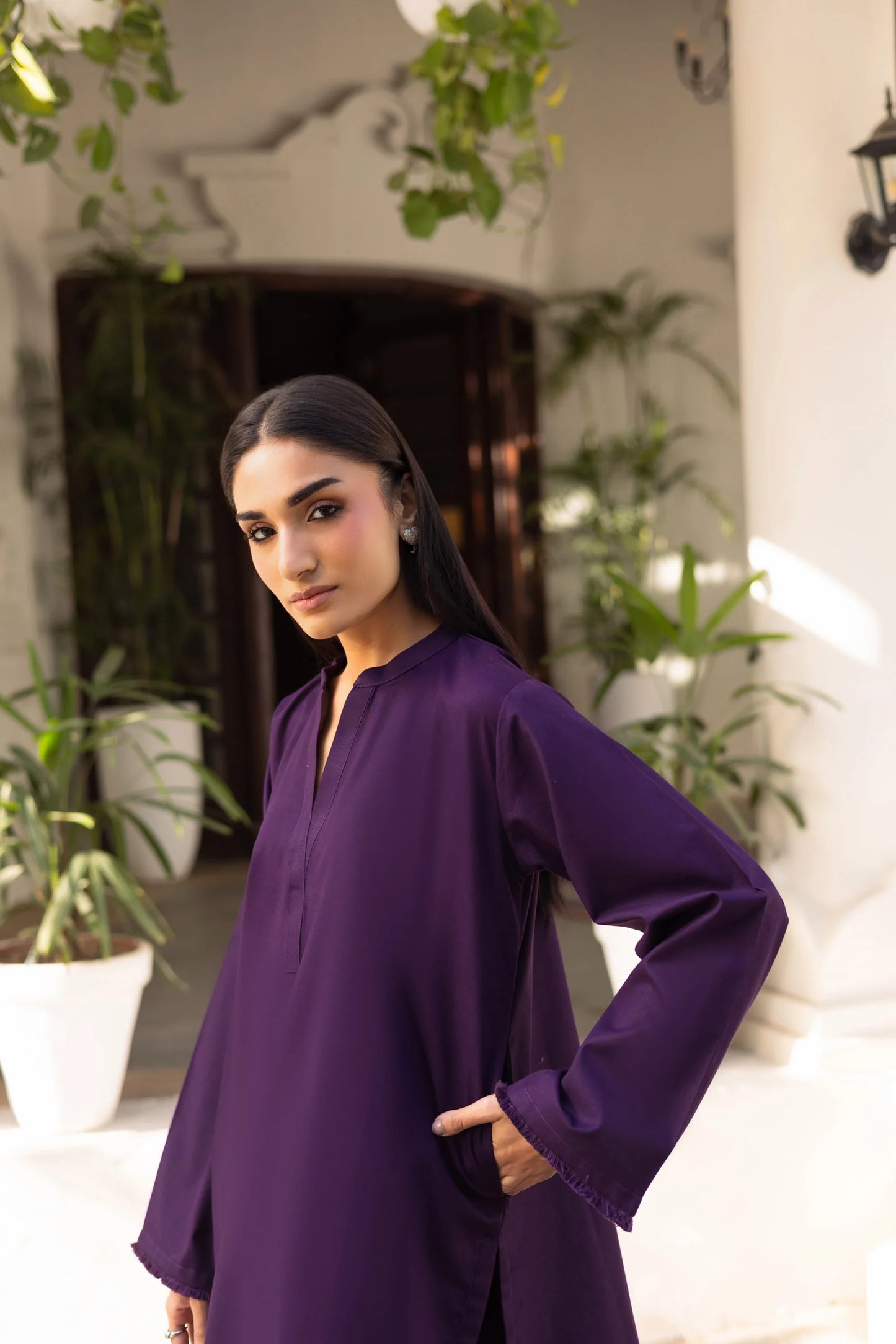 2 PC Khaddar Solid FSK 03 - Purple | Winter Edit | Silayi Pret