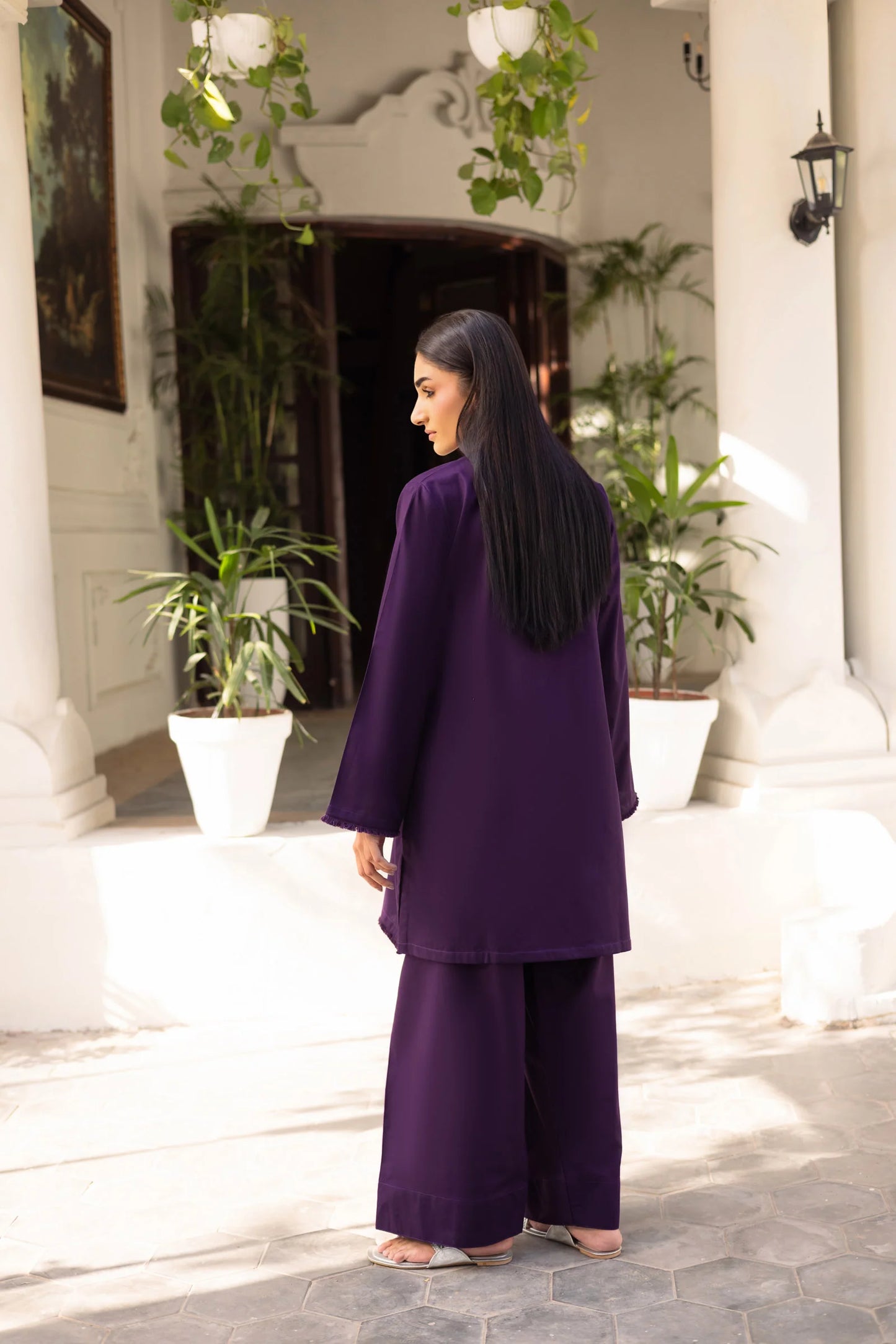 2 PC Khaddar Solid FSK 03 - Purple | Winter Edit | Silayi Pret