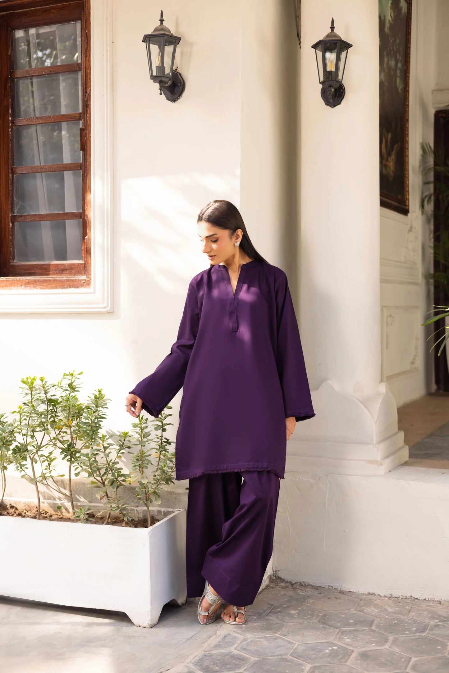 2 PC Khaddar Solid FSK 03 - Purple | Winter Edit | Silayi Pret