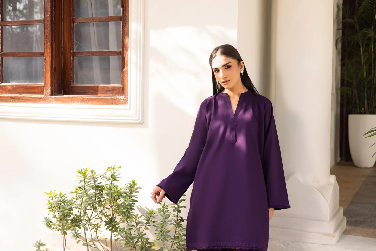 2 PC Khaddar Solid FSK 03 - Purple | Winter Edit | Silayi Pret