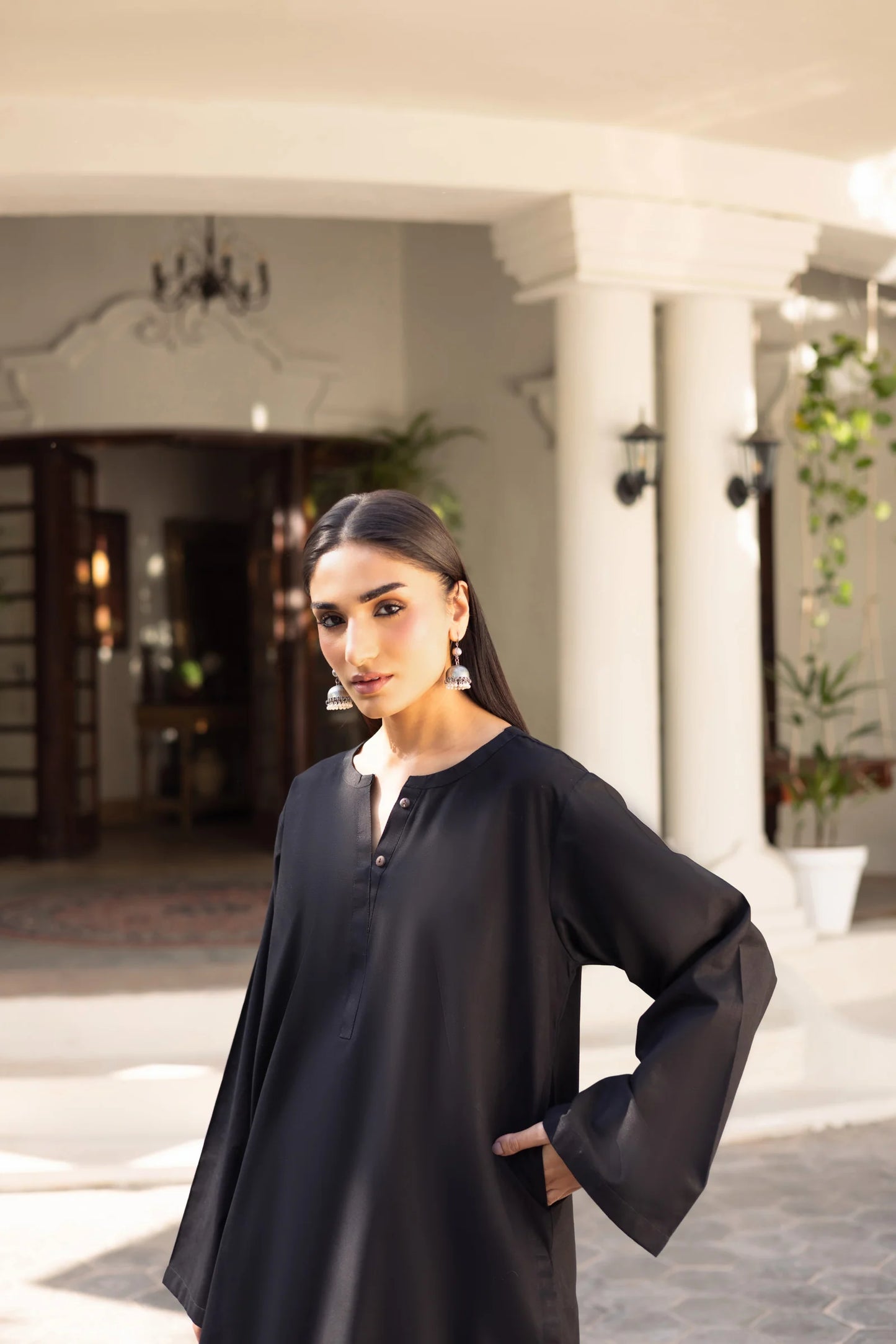 2 PC Khaddar Solid PSK 01 - Black | Winter Solids | Silayi Pret